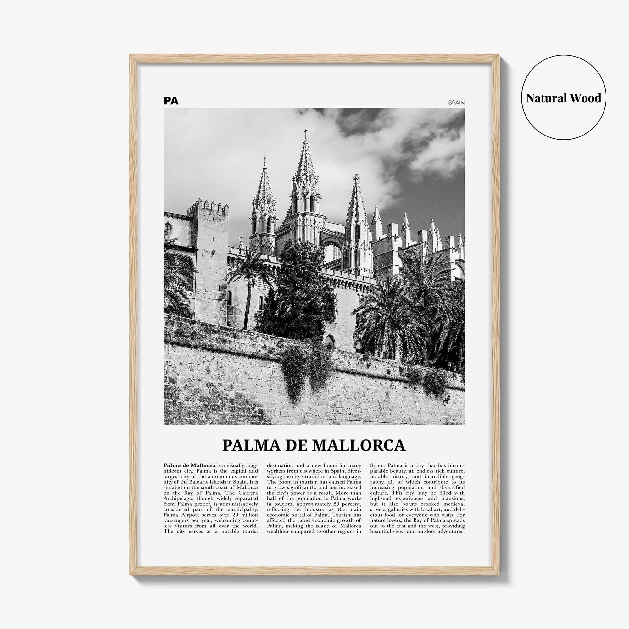 Palma de Mallorca Print Black and White No 2, Palma de Mallorca Print, Palma Wall Art, Palma Poster, Palma Photo, Spain, Majorca España