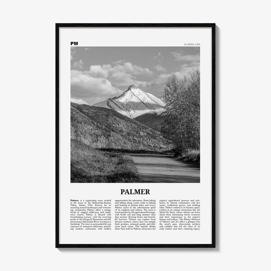 Palmer Print Black and White, Palmer Wall Art, Palmer Poster, Palmer Photo, Palmer Wall Décor, Palmer Map, United States