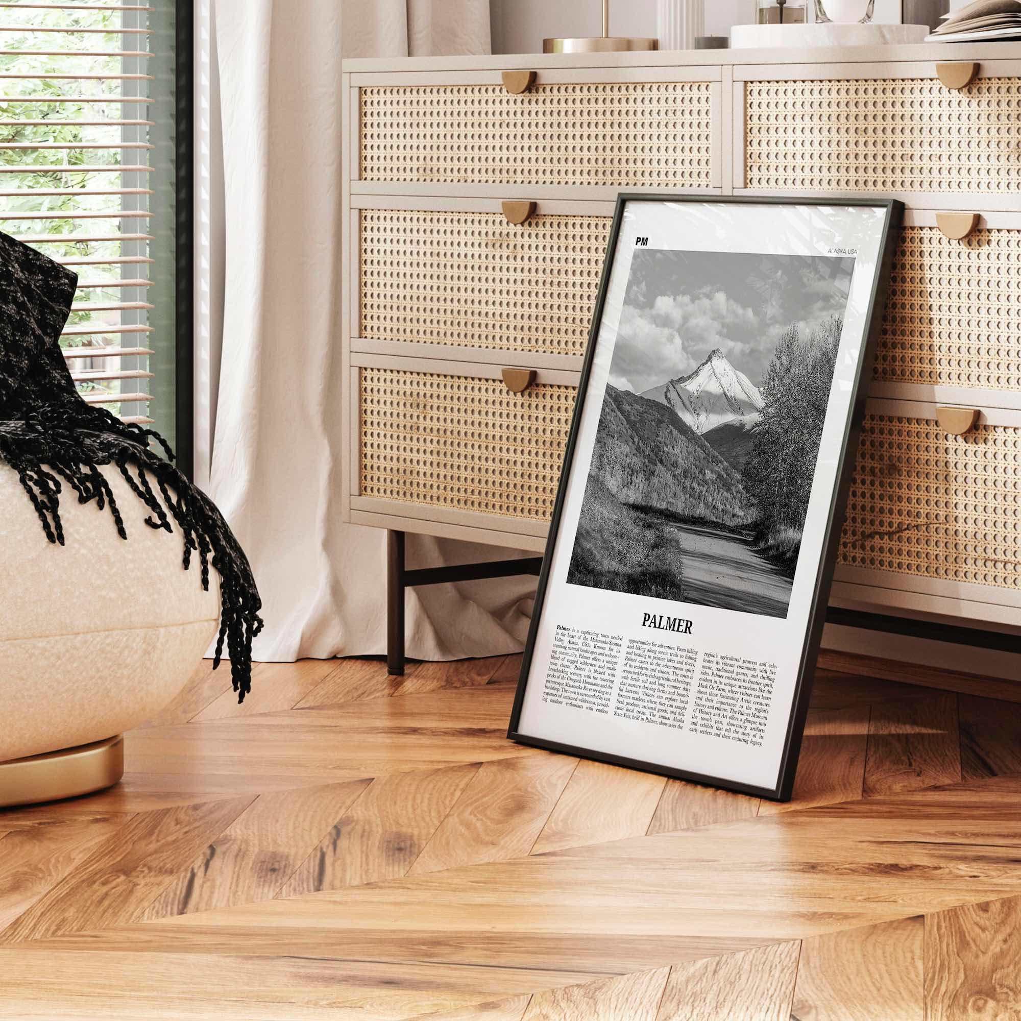 Palmer Print Black and White, Palmer Wall Art, Palmer Poster, Palmer Photo, Palmer Wall Décor, Palmer Map, United States