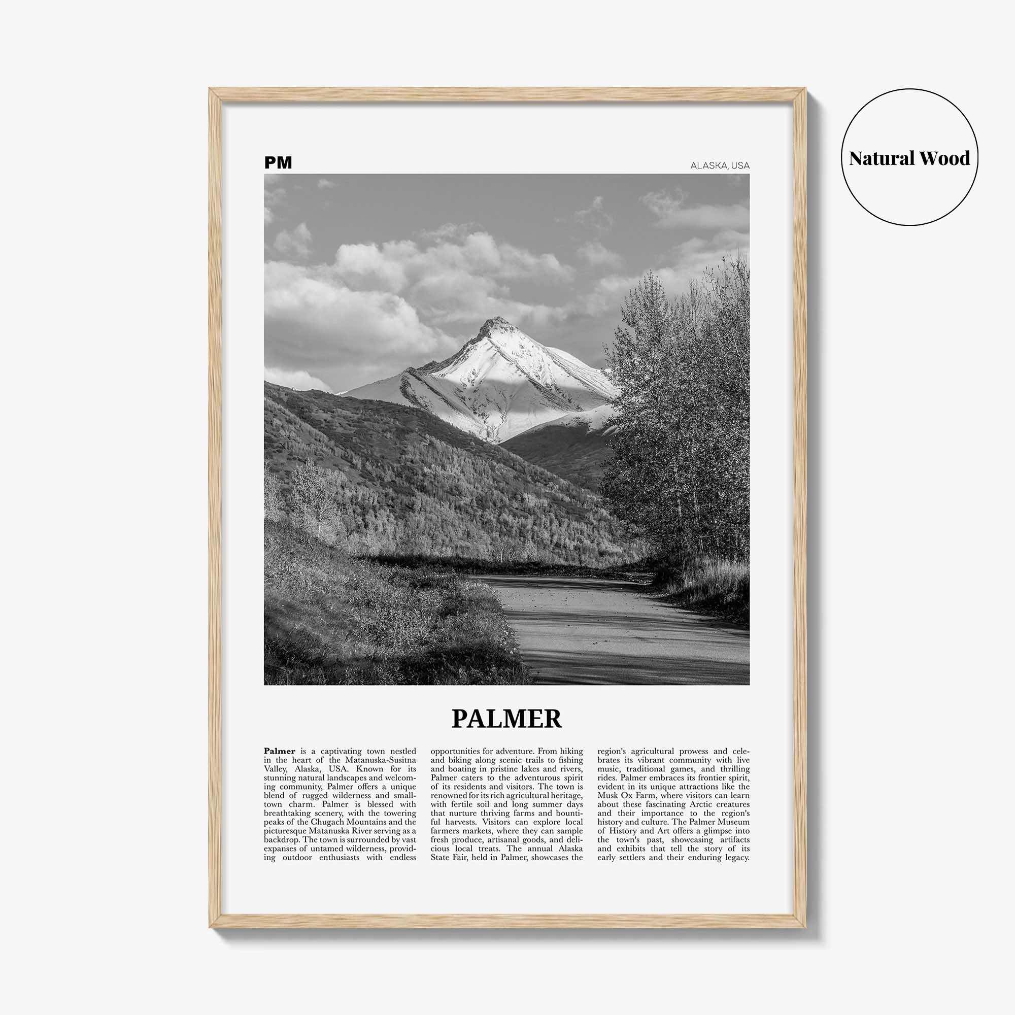 Palmer Print Black and White, Palmer Wall Art, Palmer Poster, Palmer Photo, Palmer Wall Décor, Palmer Map, United States