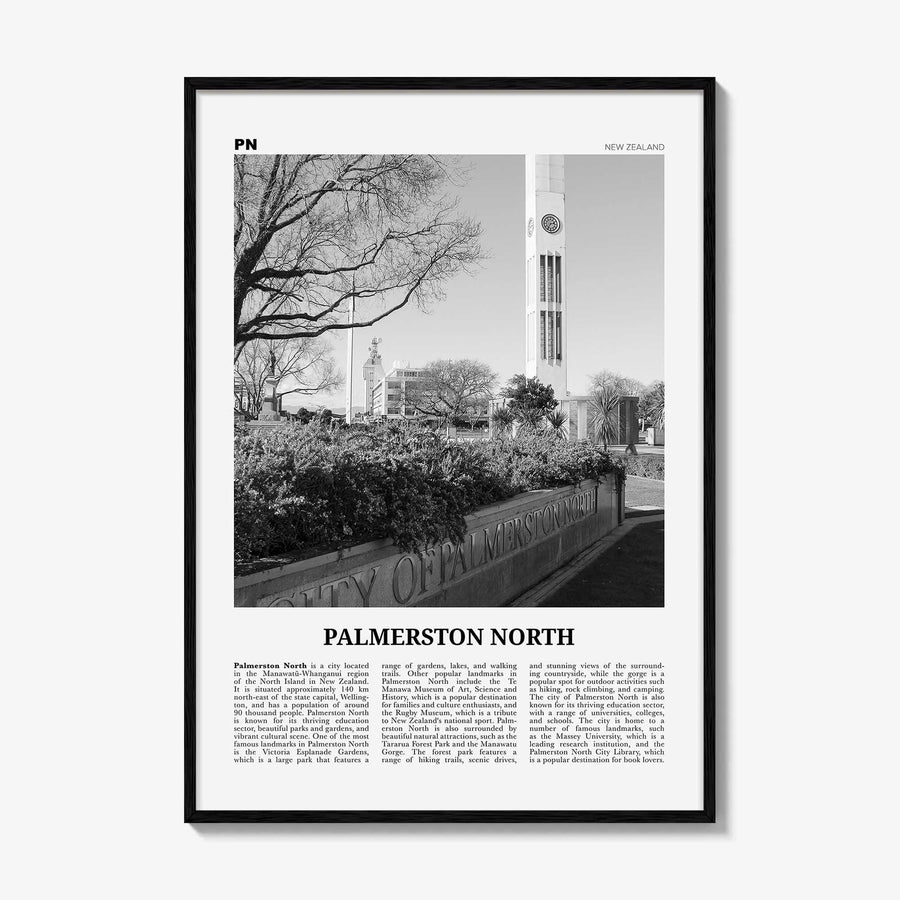Palmerston North Print Black and White, Palmerston North Wall Art, Palmerston North Poster, Palmerston North Photo, Wall Décor, North Map