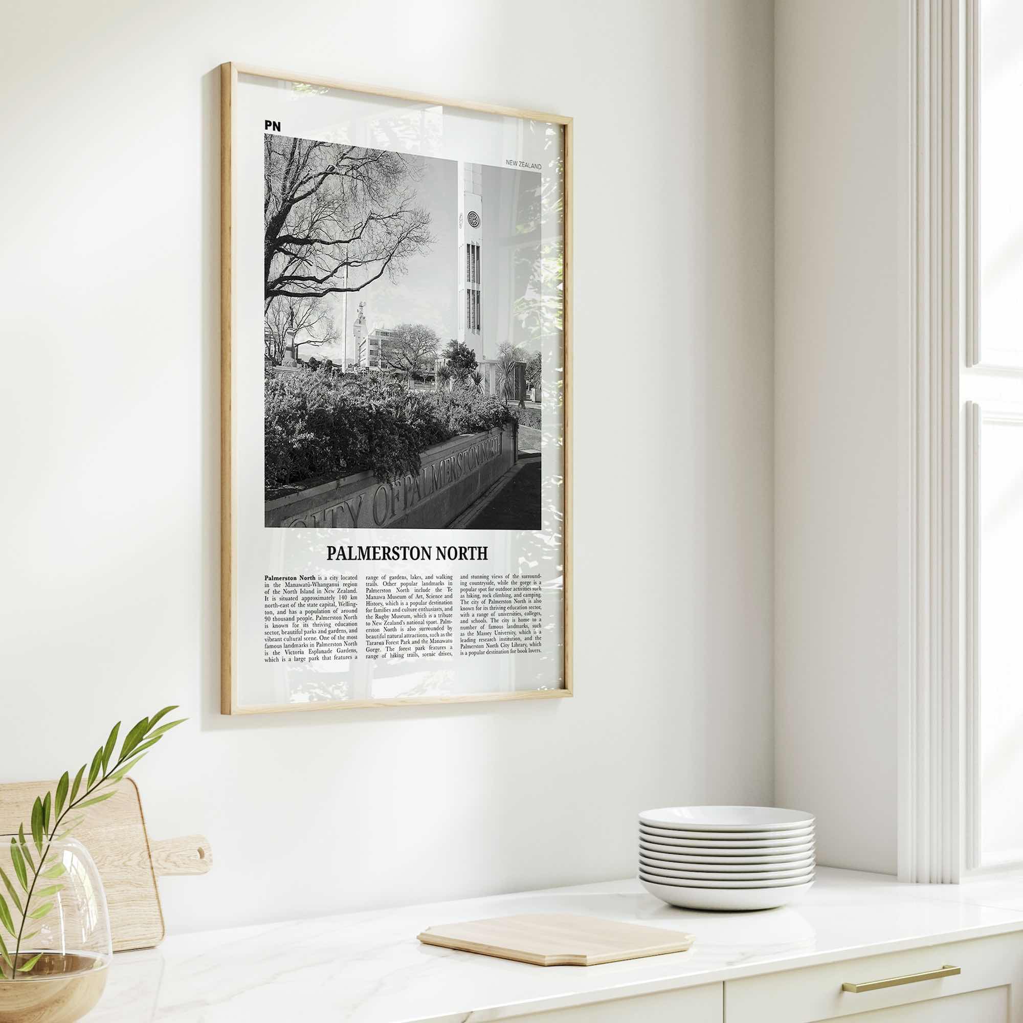 Palmerston North Print Black and White, Palmerston North Wall Art, Palmerston North Poster, Palmerston North Photo, Wall Décor, North Map