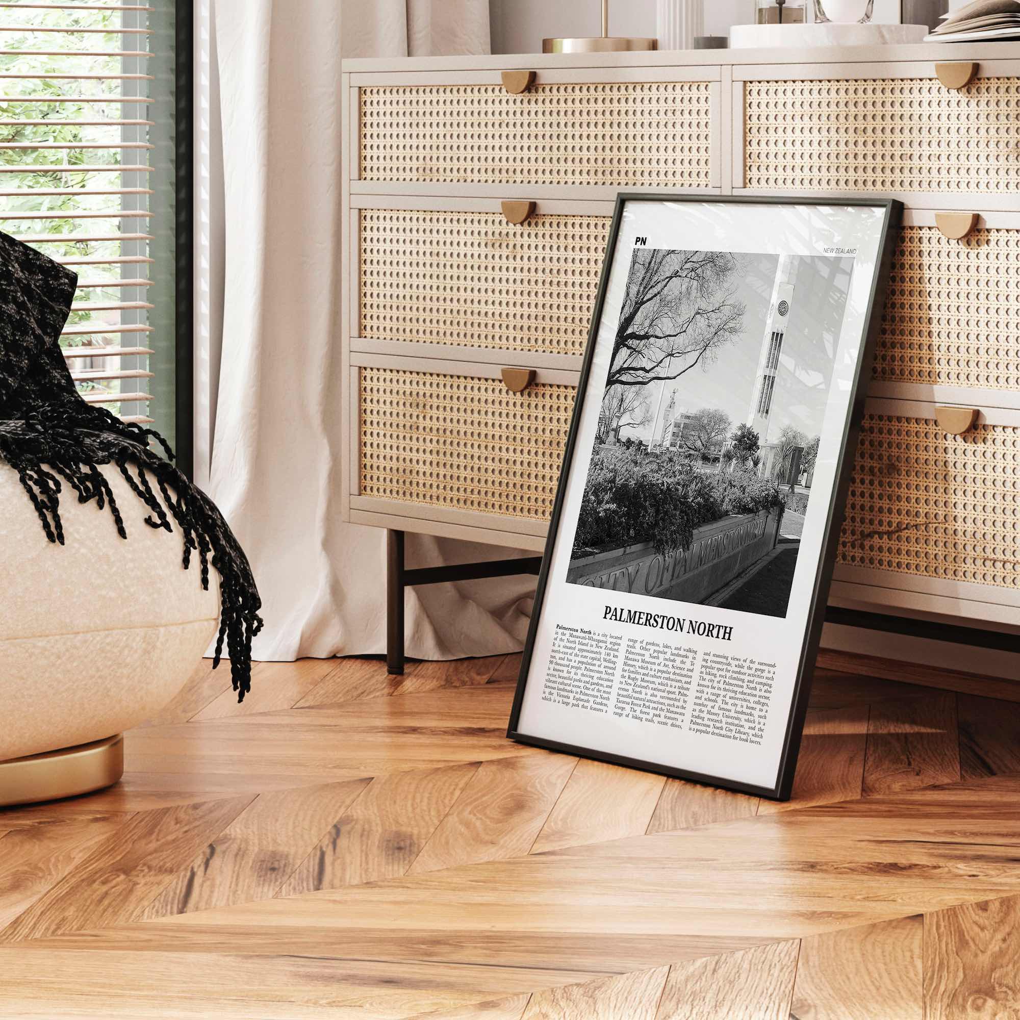 Palmerston North Print Black and White, Palmerston North Wall Art, Palmerston North Poster, Palmerston North Photo, Wall Décor, North Map