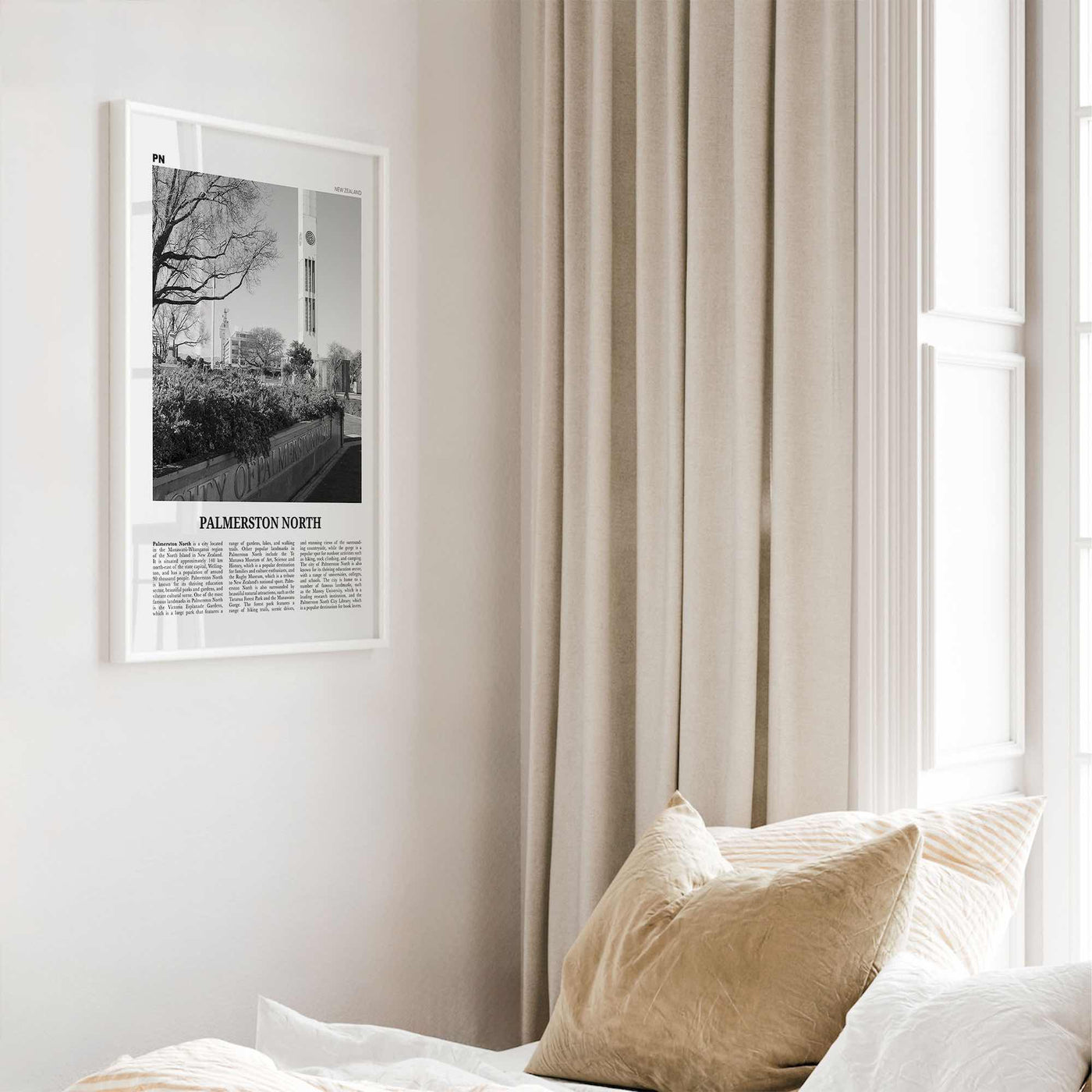 Palmerston North Print Black and White, Palmerston North Wall Art, Palmerston North Poster, Palmerston North Photo, Wall Décor, North Map