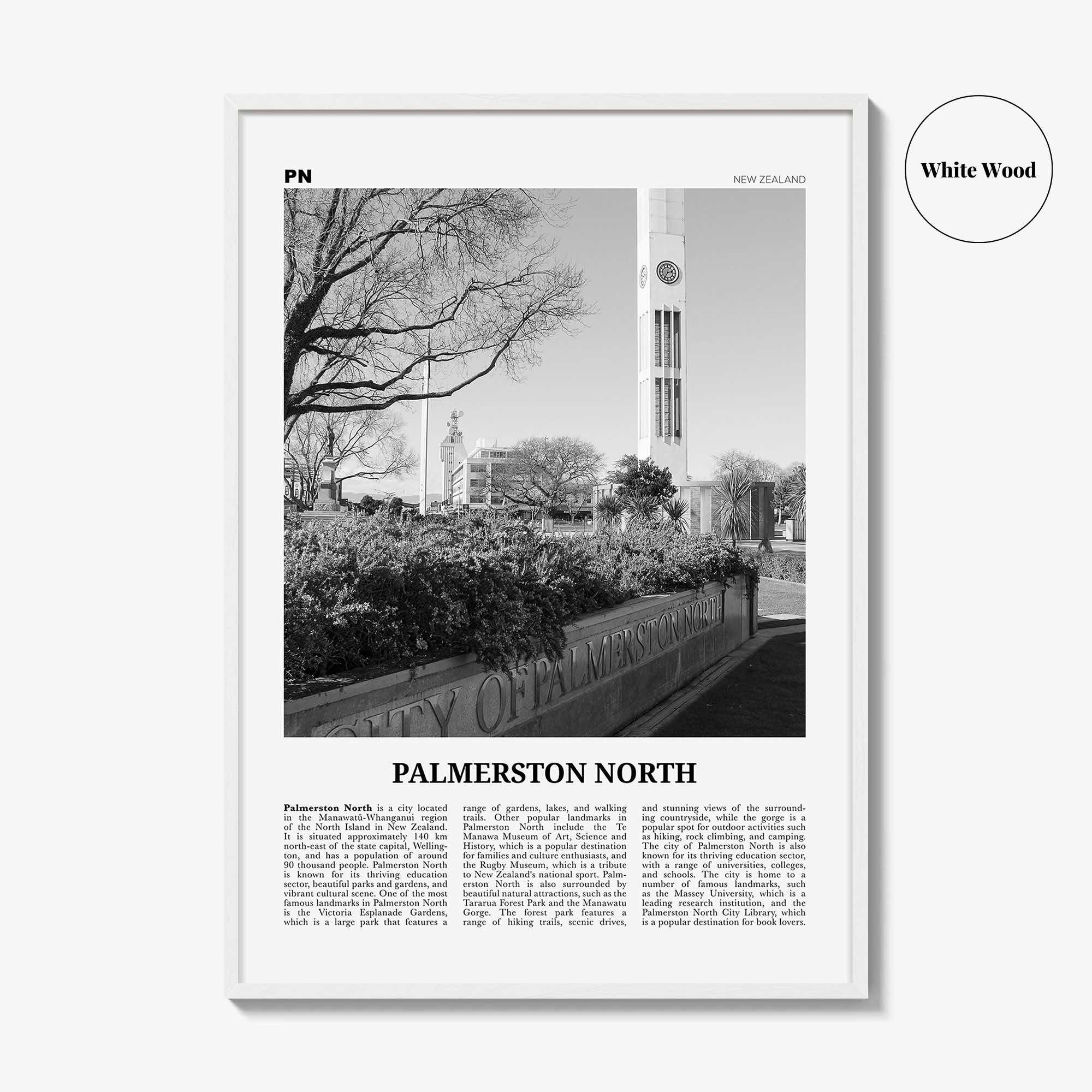 Palmerston North Print Black and White, Palmerston North Wall Art, Palmerston North Poster, Palmerston North Photo, Wall Décor, North Map
