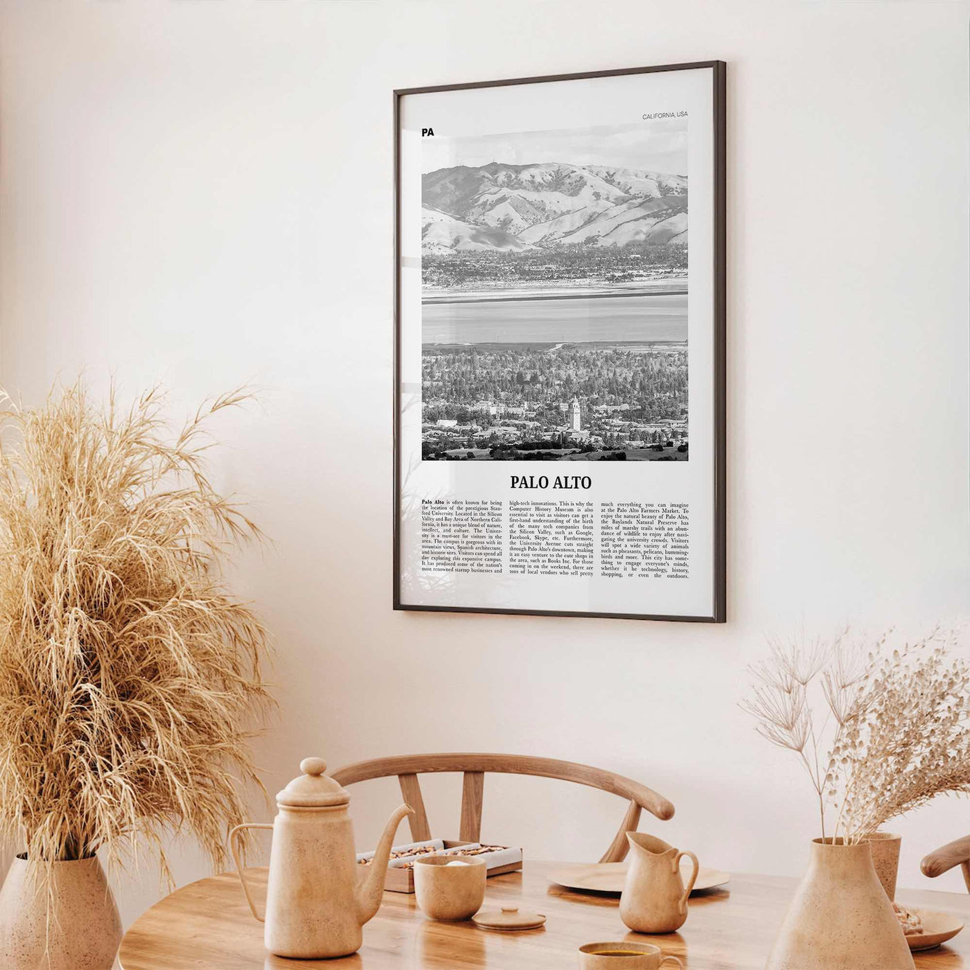 Palo Alto Print Black and White, Palo Alto Wall Art, Palo Alto Poster, Palo Alto Photo, Palo Alto Wall Décor, California, USA, United States