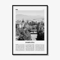 Pamplona Print Black and White, Pamplona Wall Art, Pamplona Poster, Pamplona Photo, Pamplona Wall Décor, Pamplona Map, Spain