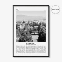 Pamplona Print Black and White, Pamplona Wall Art, Pamplona Poster, Pamplona Photo, Pamplona Wall Décor, Pamplona Map, Spain