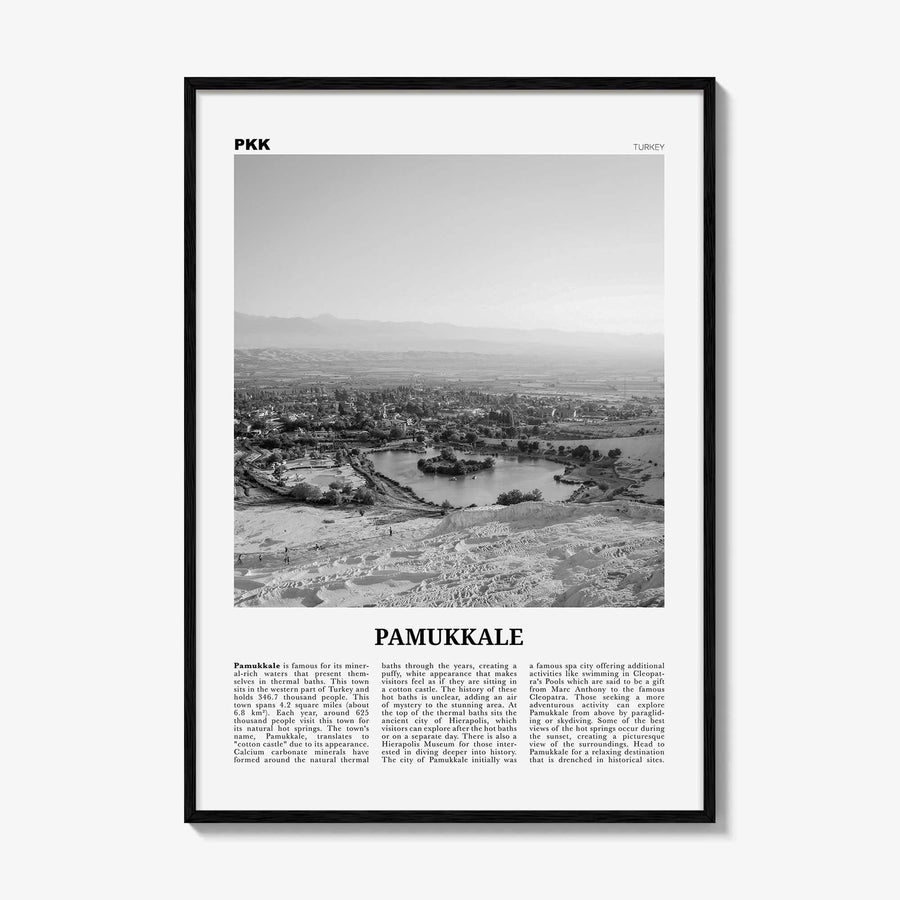 Pamukkale Print Black and White, Pamukkale Wall Art, Pamukkale Poster, Pamukkale Photo, Pamukkale Wall Décor, Pamukkale Map, Turkey