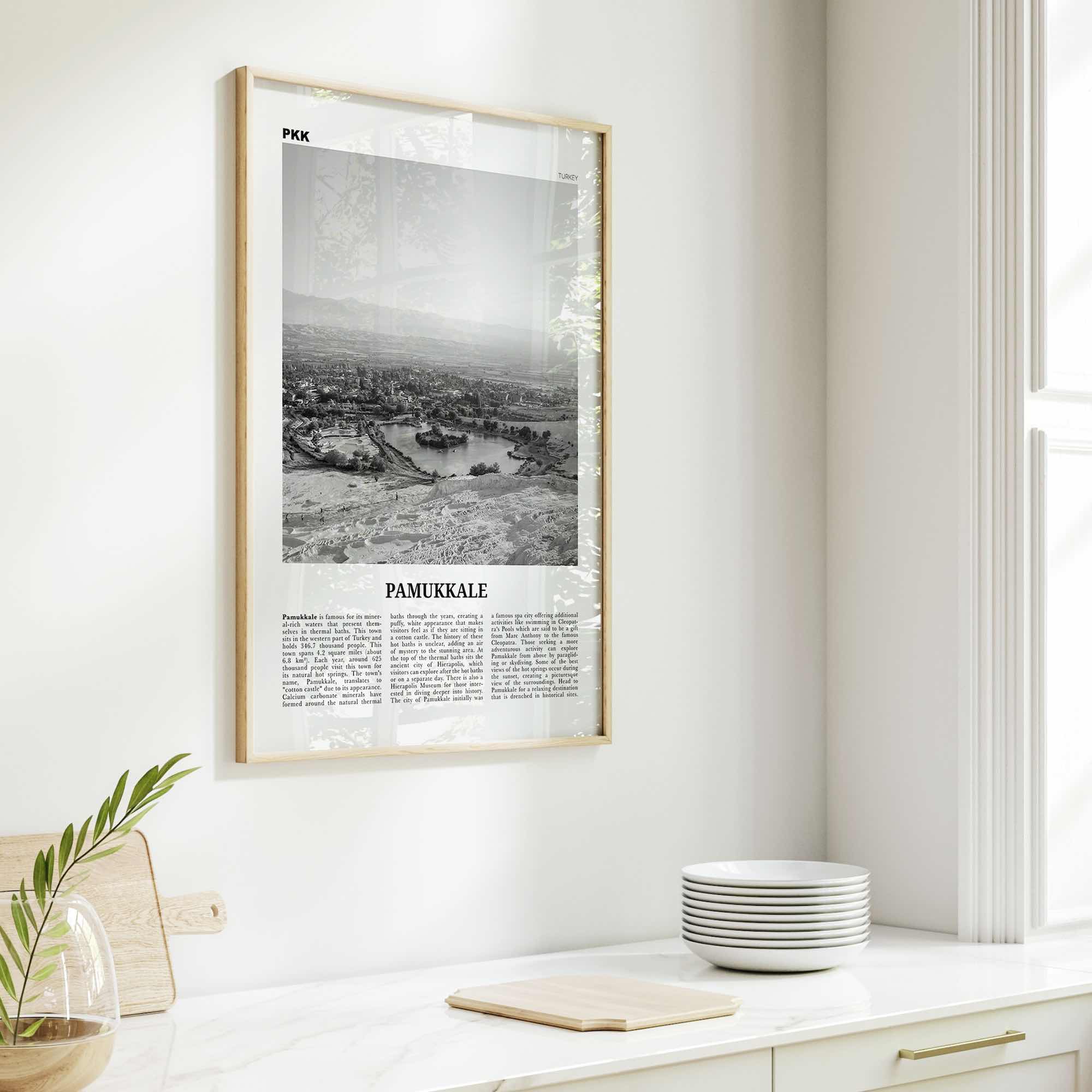 Pamukkale Print Black and White, Pamukkale Wall Art, Pamukkale Poster, Pamukkale Photo, Pamukkale Wall Décor, Pamukkale Map, Turkey