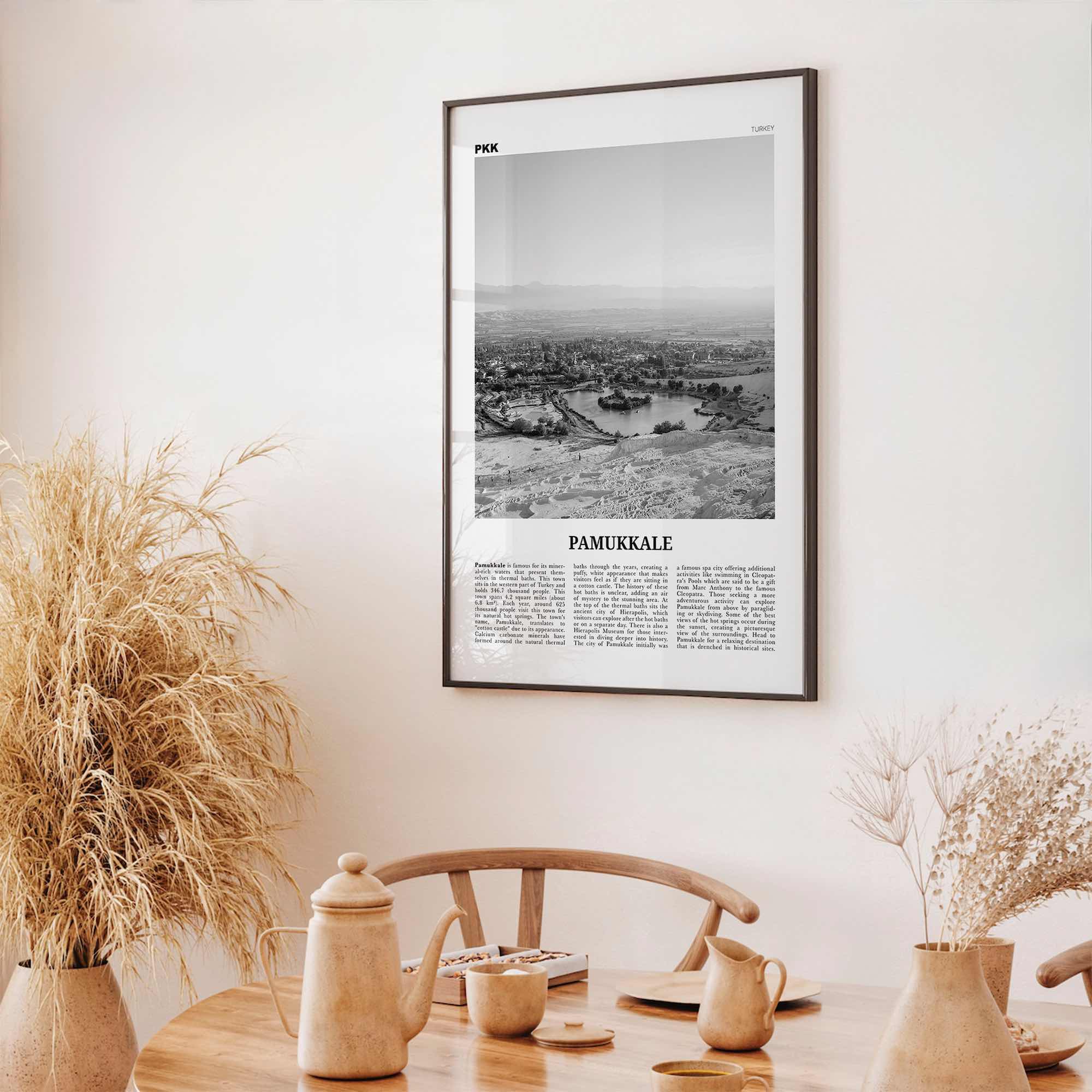 Pamukkale Print Black and White, Pamukkale Wall Art, Pamukkale Poster, Pamukkale Photo, Pamukkale Wall Décor, Pamukkale Map, Turkey
