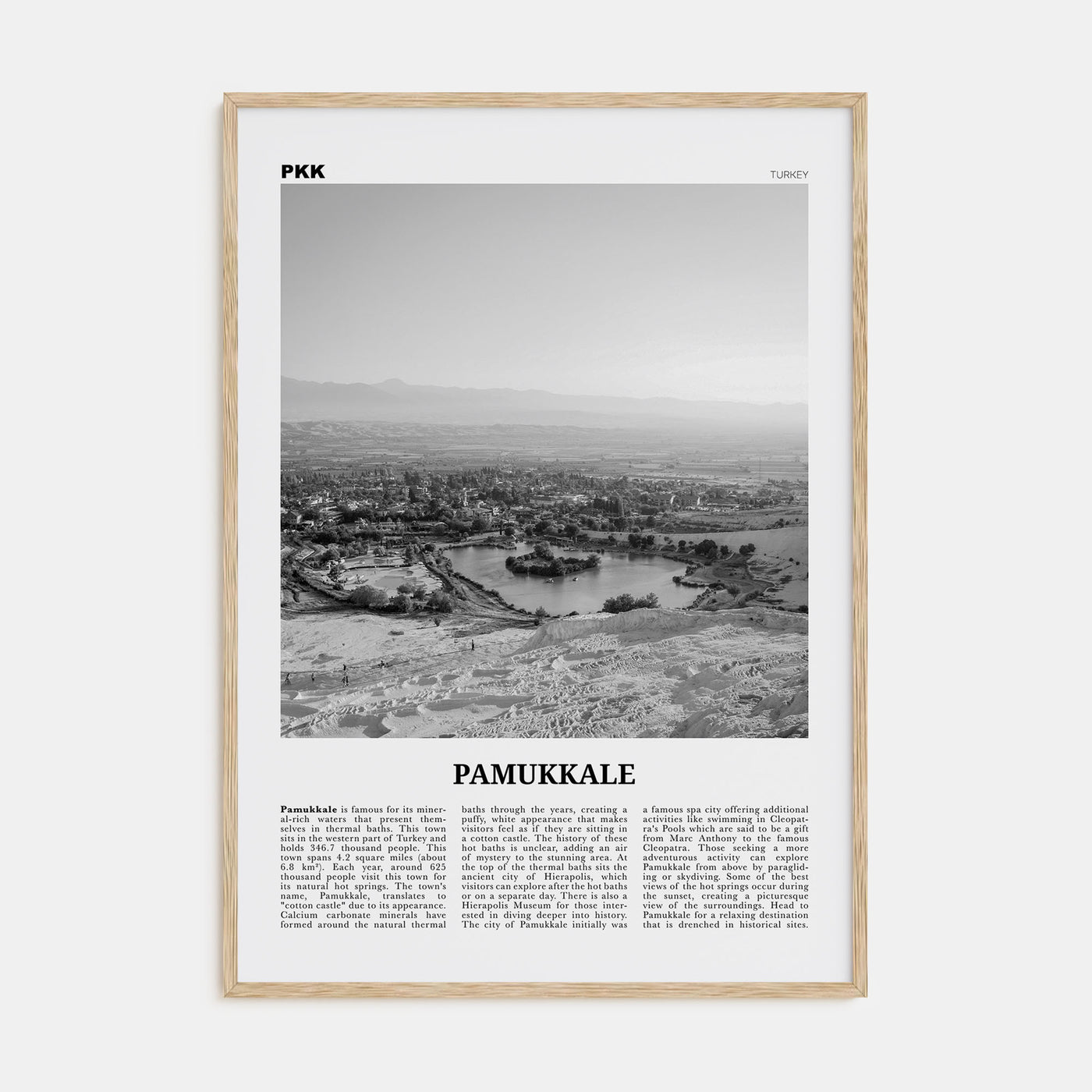 Pamukkale Travel B&W Poster