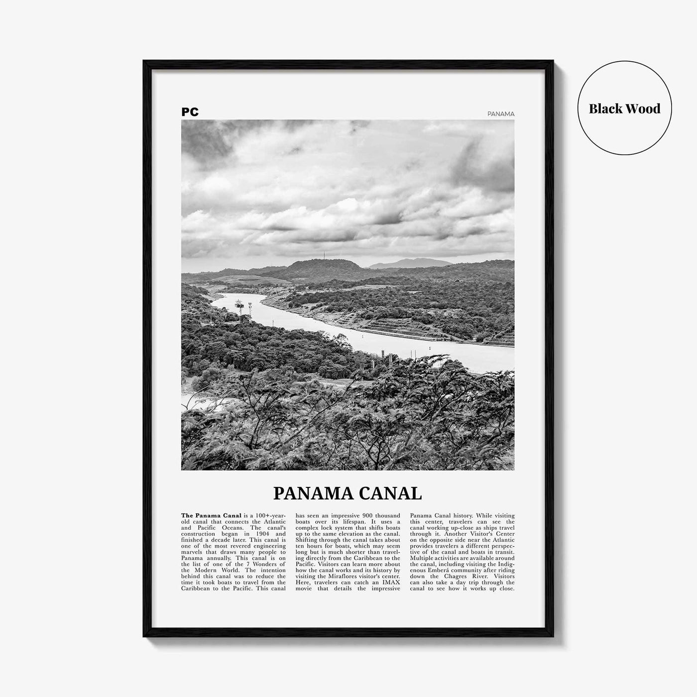 Panama Canal Print Black and White, Panama Canal Wall Art, Panama Canal Poster Panama Canal Photo Panama Canal Décor Panama Canal Map Panama
