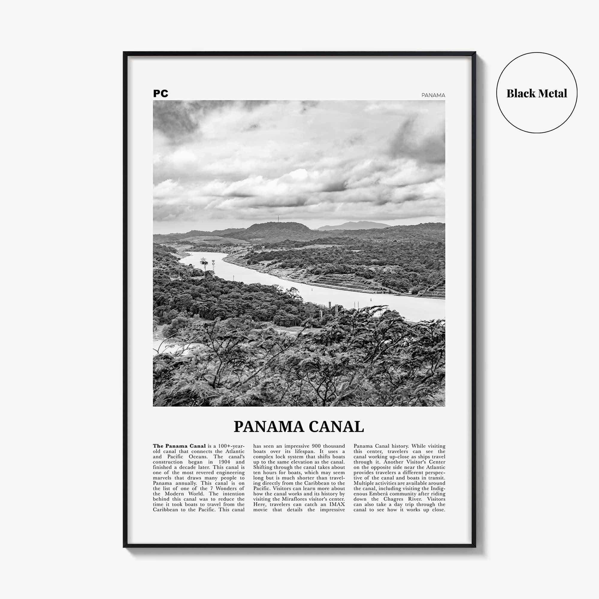 Panama Canal Print Black and White, Panama Canal Wall Art, Panama Canal Poster Panama Canal Photo Panama Canal Décor Panama Canal Map Panama