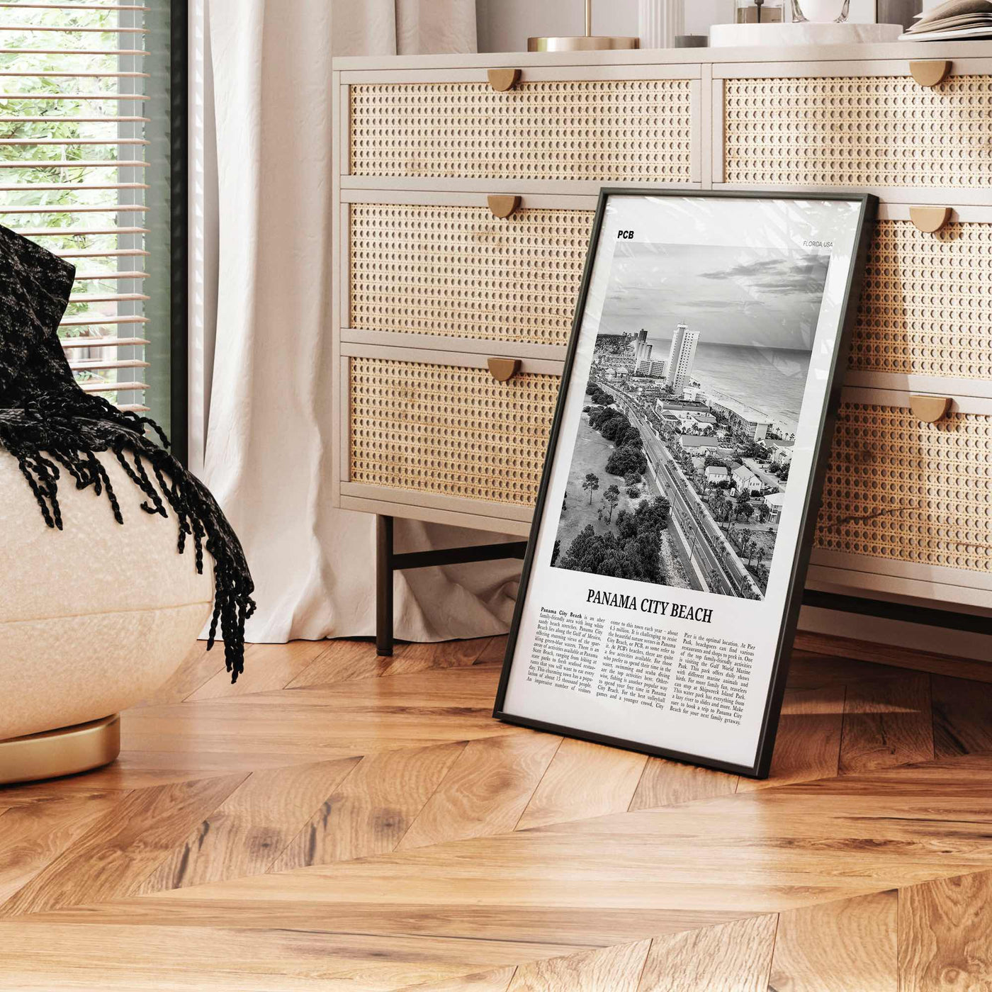 Panama City Beach Print Black and White Florida, Panama City Beach Wall Art, Panama City Beach Poster, Panama City Beach Photo, USA