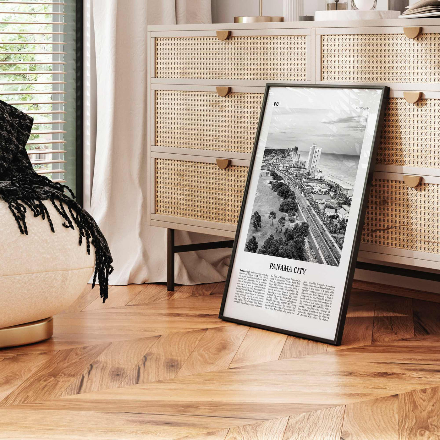 Panama City Print Black and White Florida, Panama City Wall Art, Panama City Poster, Panama City Photo, Panama City Map, USA, United States