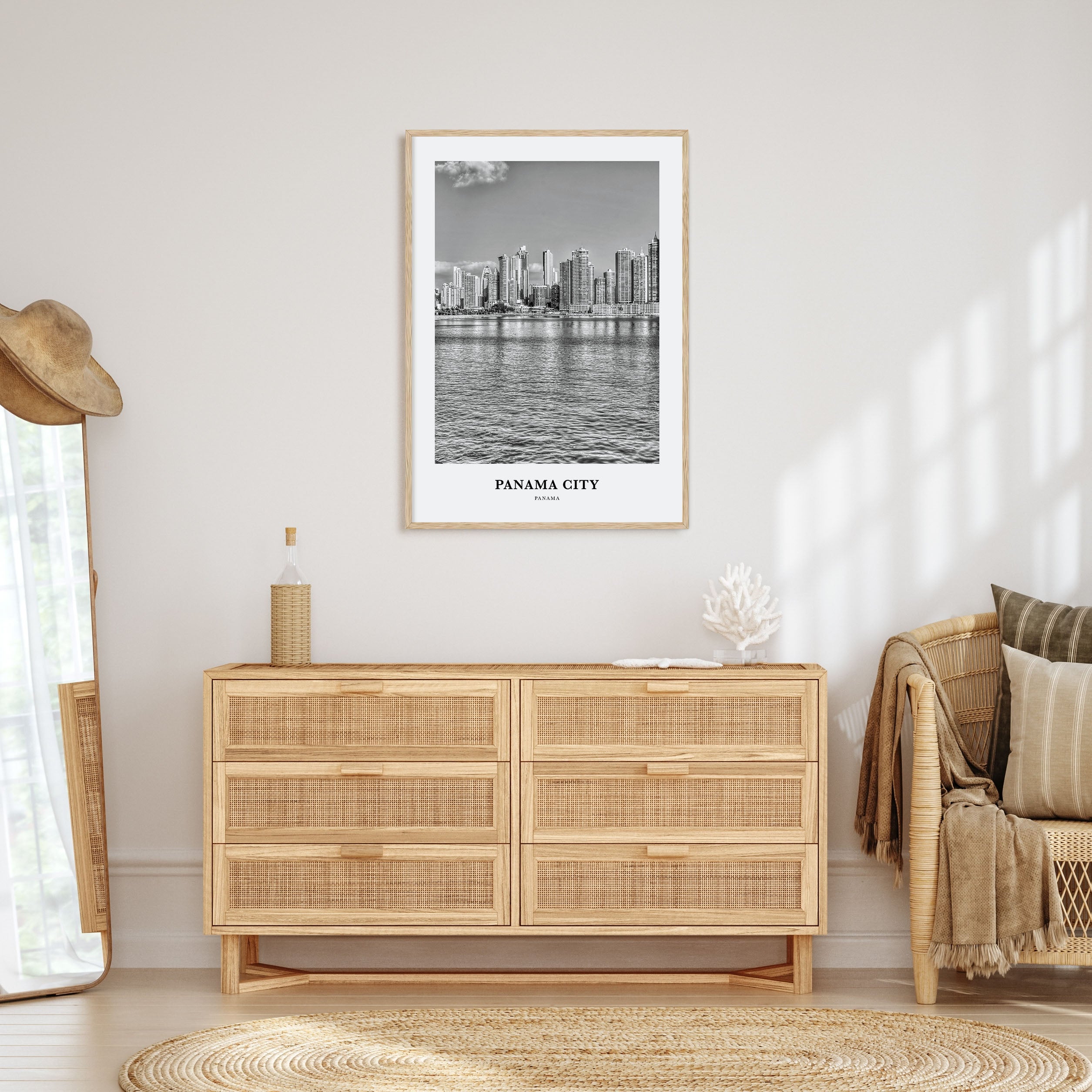 Panama City, Panama Portrait B&W No 2 Poster