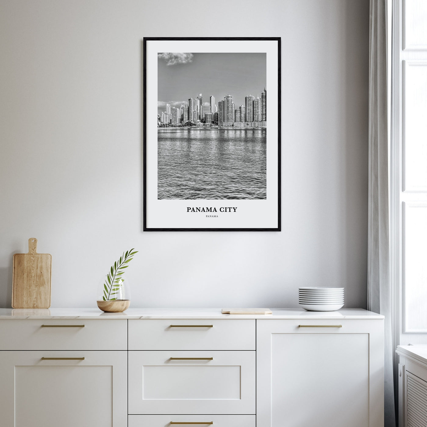 Panama City, Panama Portrait B&W No 2 Poster