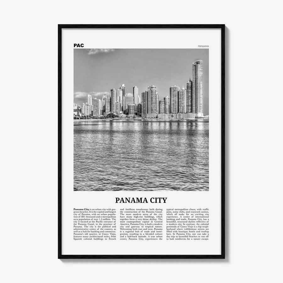 Panama City Print Black and White Panama No 1, Panama City Wall Art, Panama City Poster, Panama City, Ciudad de Panamá Posters, Panama