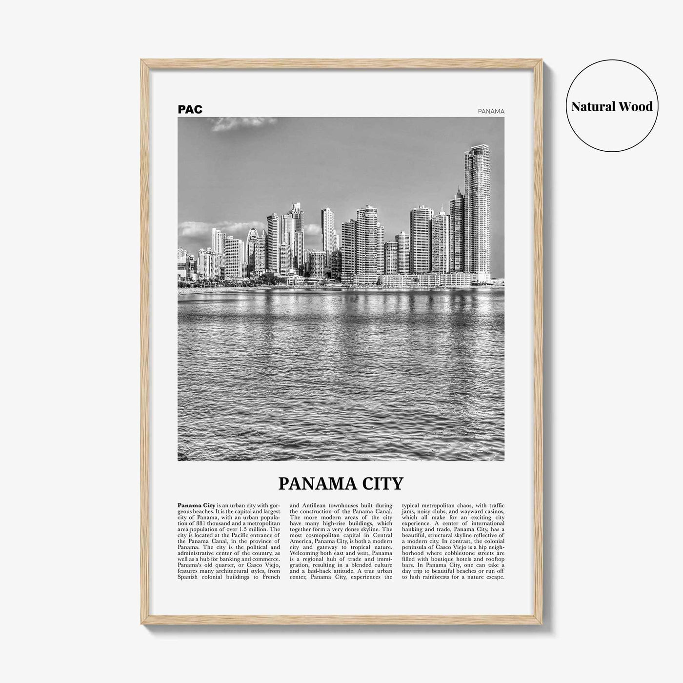 Panama City Print Black and White Panama No 1, Panama City Wall Art, Panama City Poster, Panama City, Ciudad de Panamá Posters, Panama