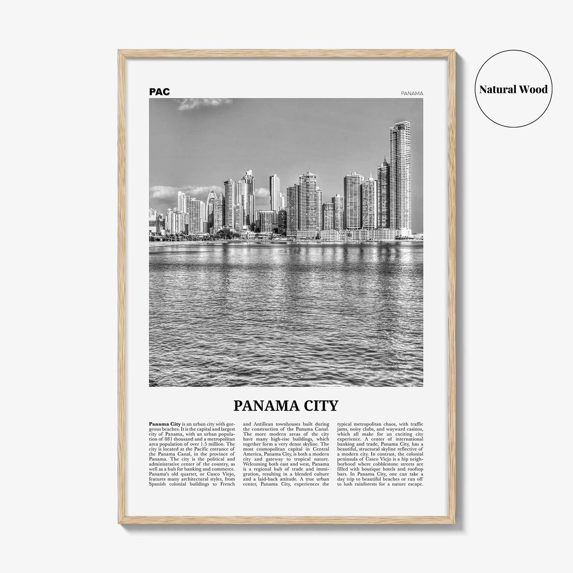 Panama City Print Black and White Panama No 1, Panama City Wall Art, Panama City Poster, Panama City, Ciudad de Panamá Posters, Panama