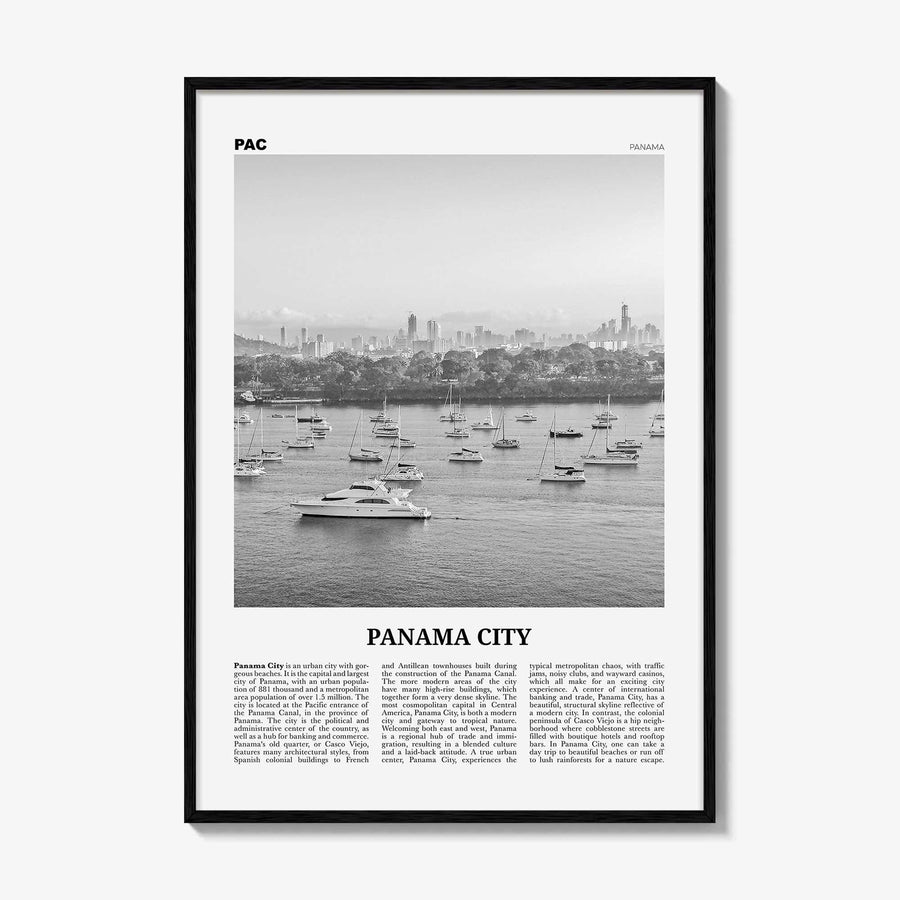 Panama City Print Black and White Panama No 3, Panama City Wall Art, Panama City Poster, Panama City, Ciudad de Panamá Posters, Panama