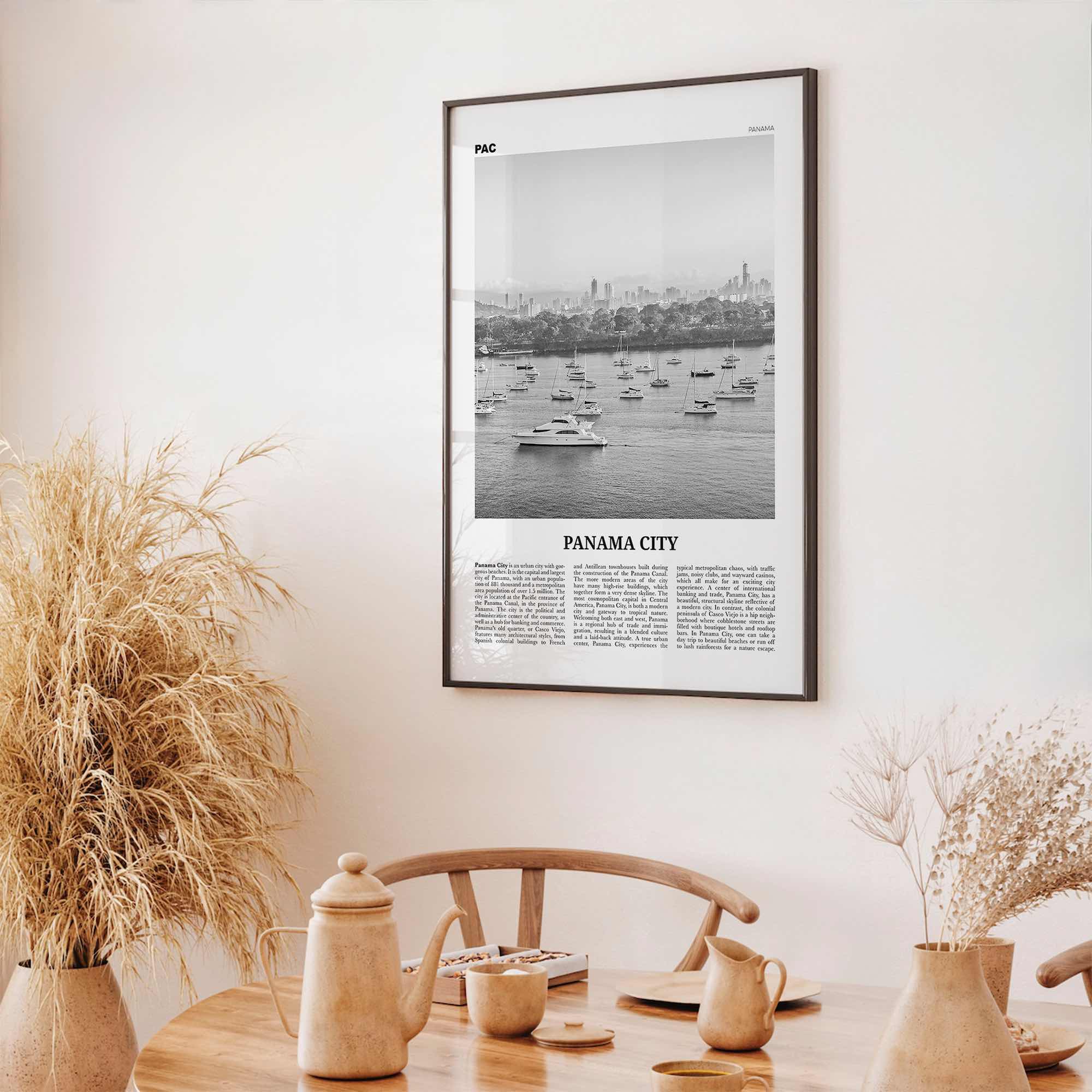 Panama City Print Black and White Panama No 3, Panama City Wall Art, Panama City Poster, Panama City, Ciudad de Panamá Posters, Panama