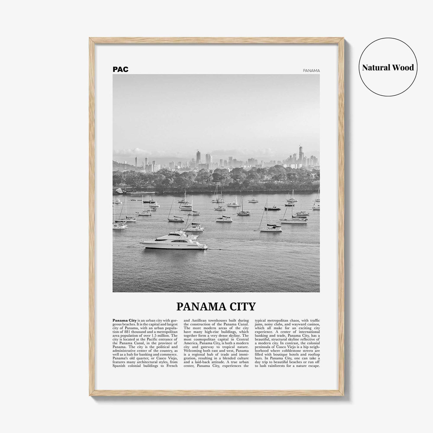 Panama City Print Black and White Panama No 3, Panama City Wall Art, Panama City Poster, Panama City, Ciudad de Panamá Posters, Panama
