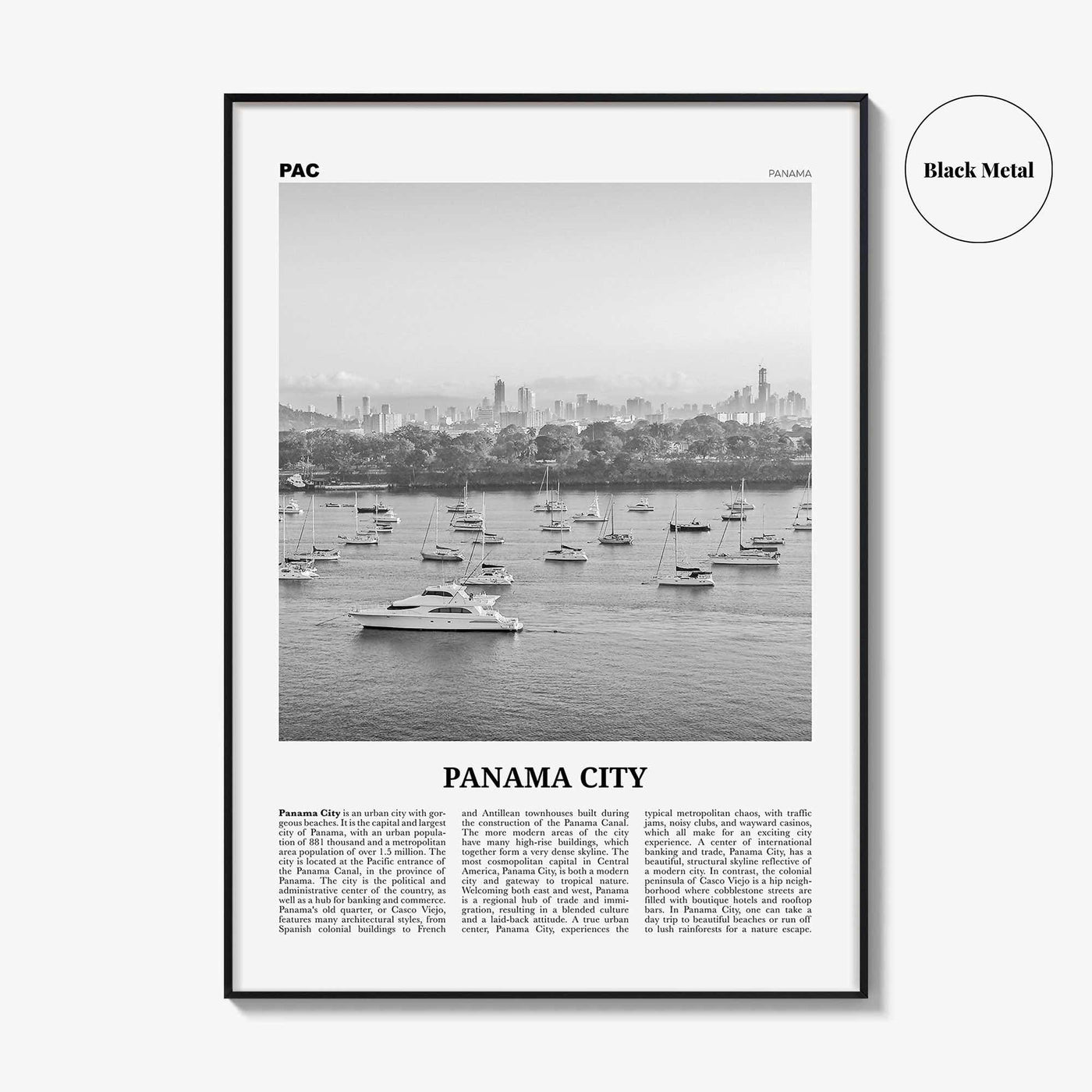 Panama City Print Black and White Panama No 3, Panama City Wall Art, Panama City Poster, Panama City, Ciudad de Panamá Posters, Panama