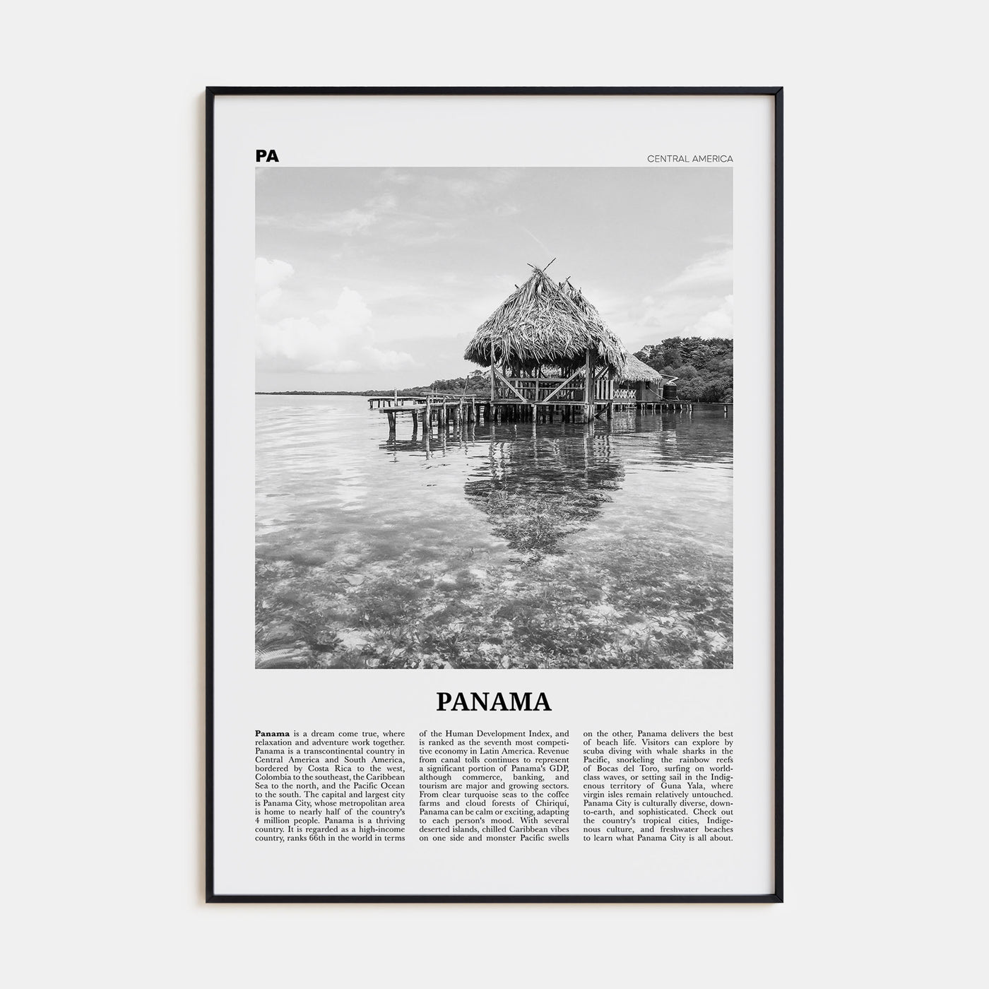 Panama Travel B&W No 2 Poster