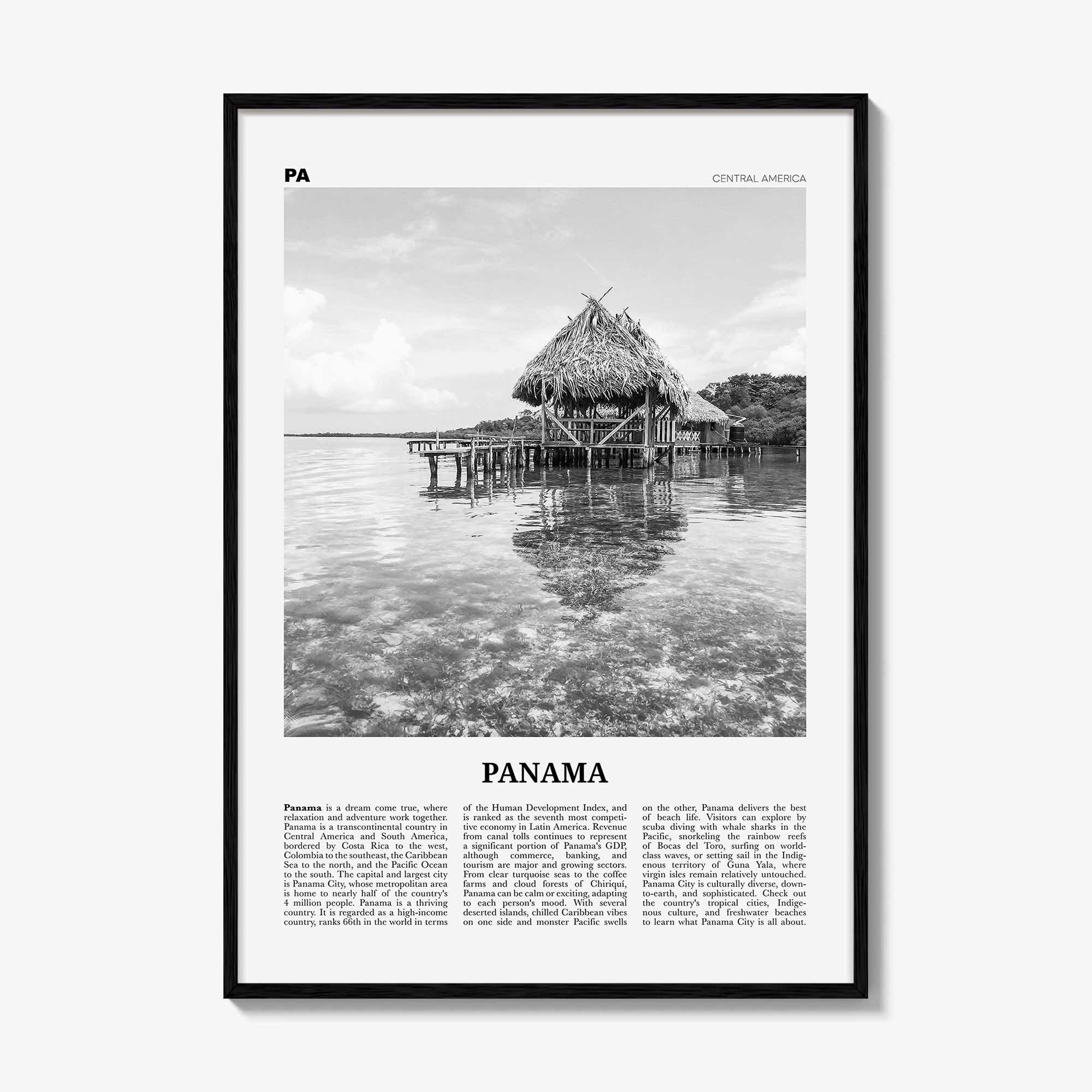 Panama Print Black and White No 2, Panama Wall Art, Panama Poster, Panama Photo, Panama Wall Decor, Country Art Print, Central America