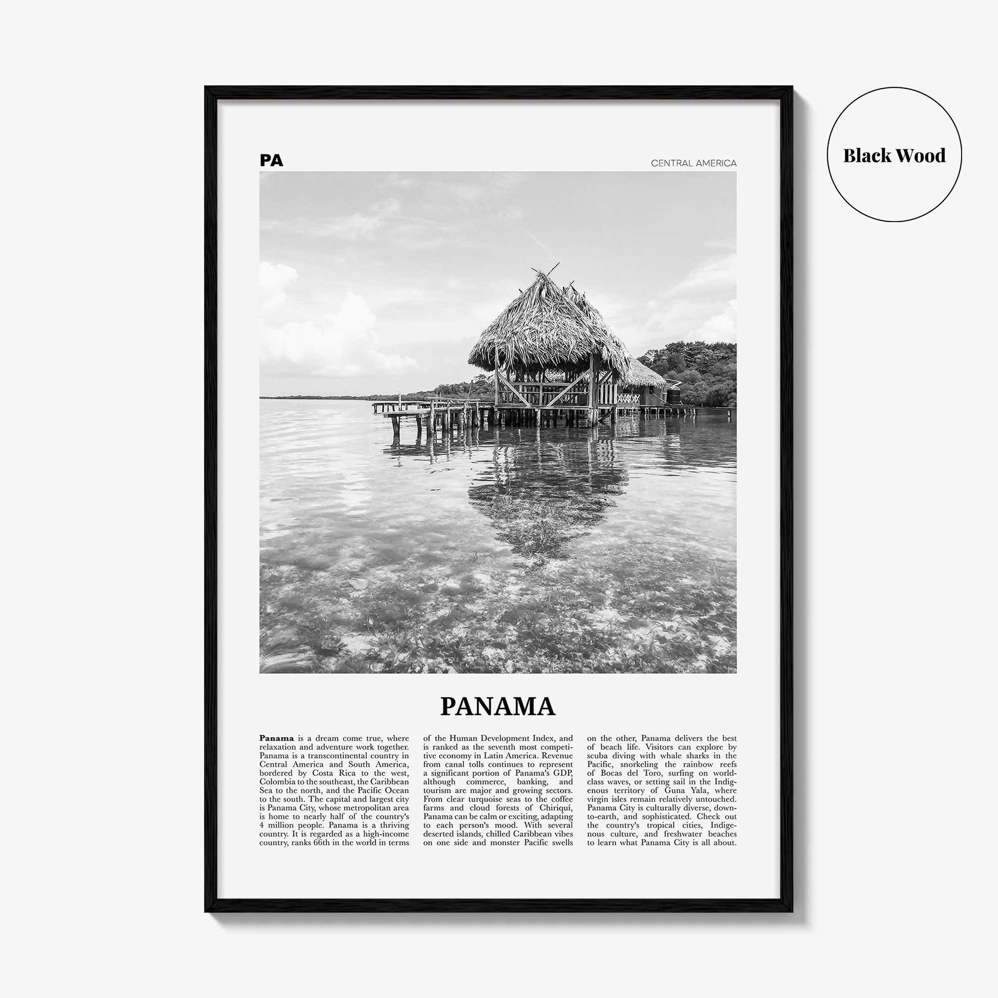 Panama Print Black and White No 2, Panama Wall Art, Panama Poster, Panama Photo, Panama Wall Decor, Country Art Print, Central America
