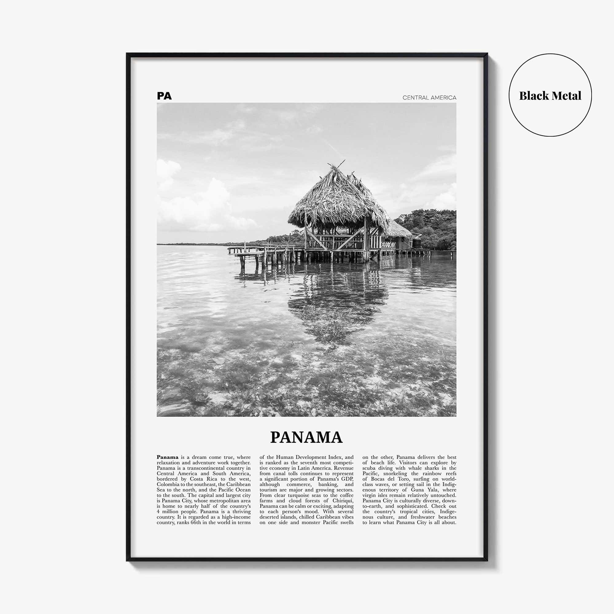 Panama Print Black and White No 2, Panama Wall Art, Panama Poster, Panama Photo, Panama Wall Decor, Country Art Print, Central America