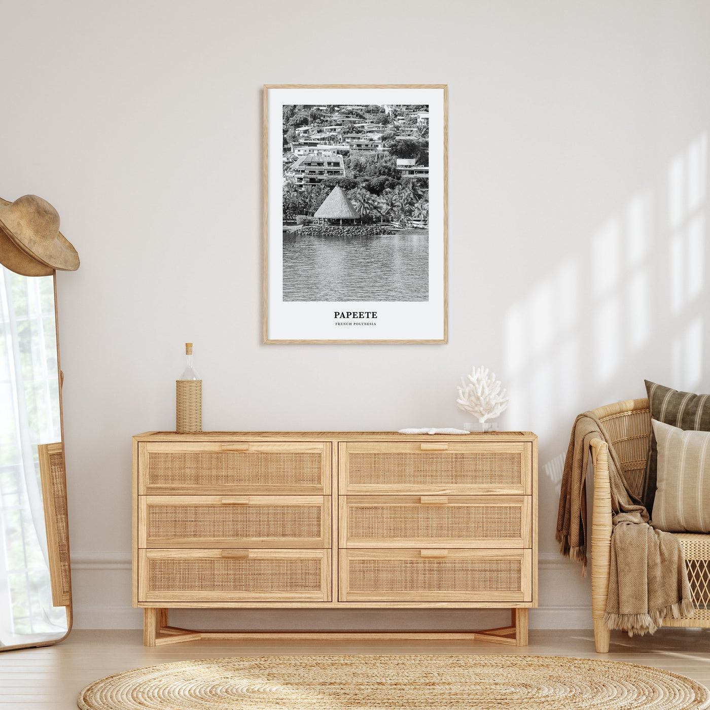 Papeete Portrait B&W Poster