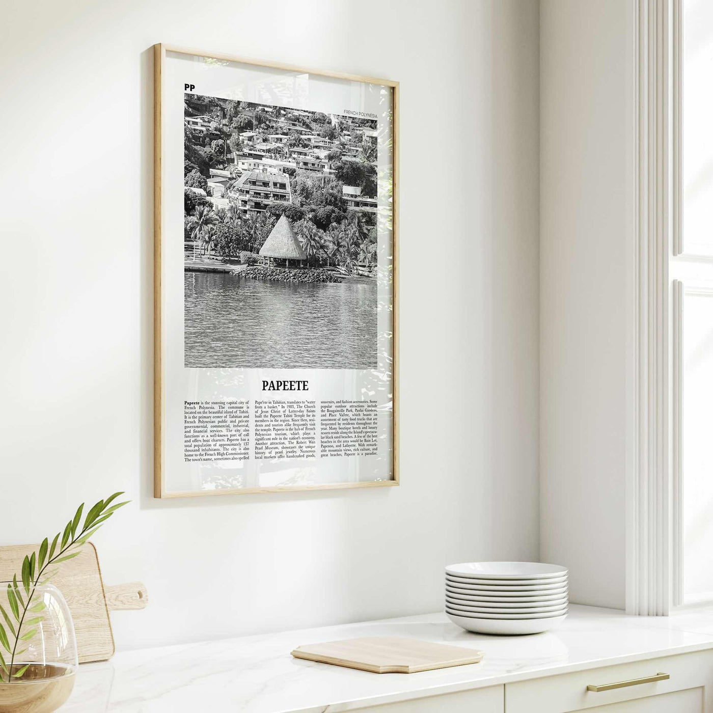 Papeete Print Black and White, Papeete Wall Art, Papeete Poster, Papeete Photo, Papeete Wall Décor, French Polynesia