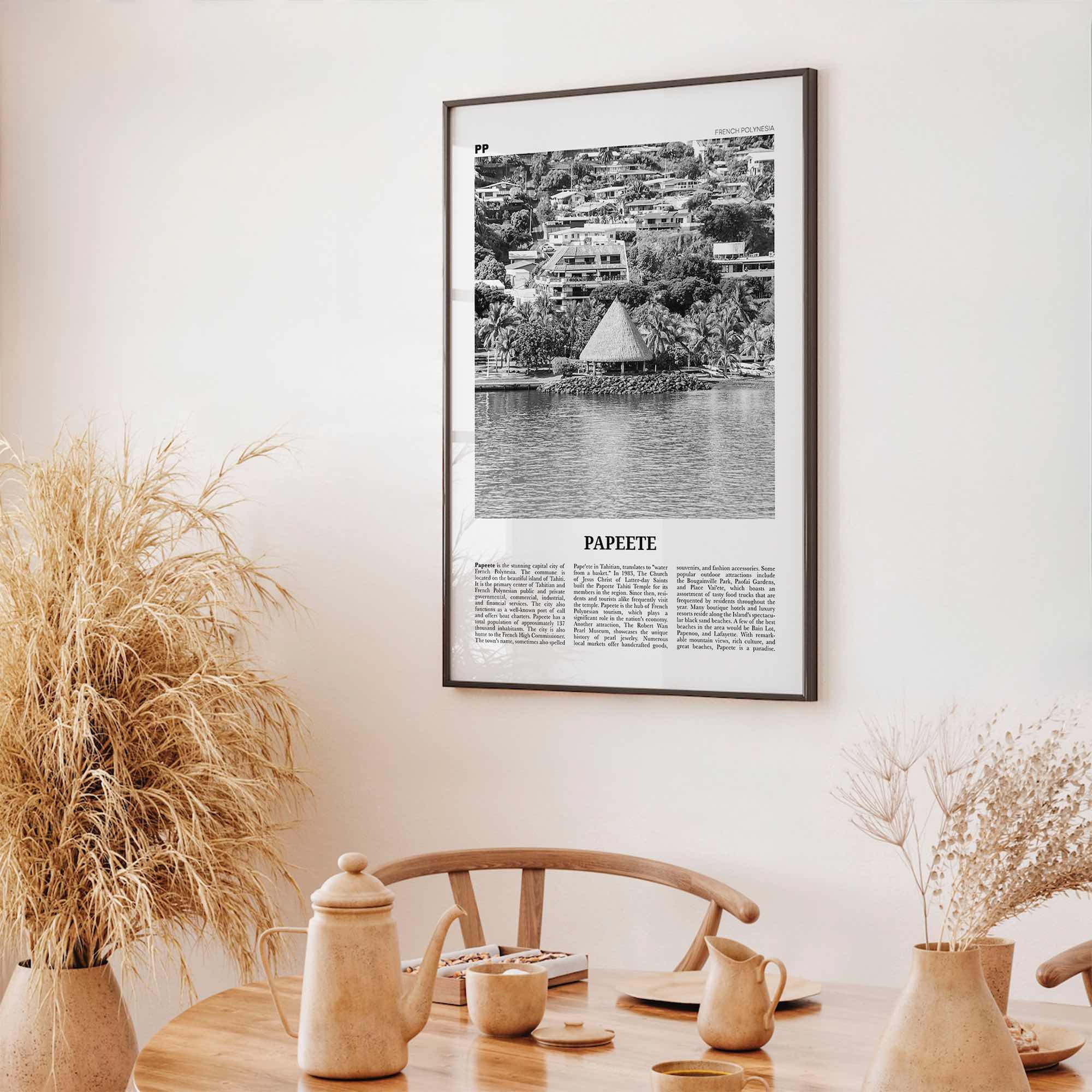 Papeete Print Black and White, Papeete Wall Art, Papeete Poster, Papeete Photo, Papeete Wall Décor, French Polynesia