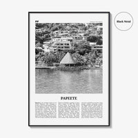 Papeete Print Black and White, Papeete Wall Art, Papeete Poster, Papeete Photo, Papeete Wall Décor, French Polynesia