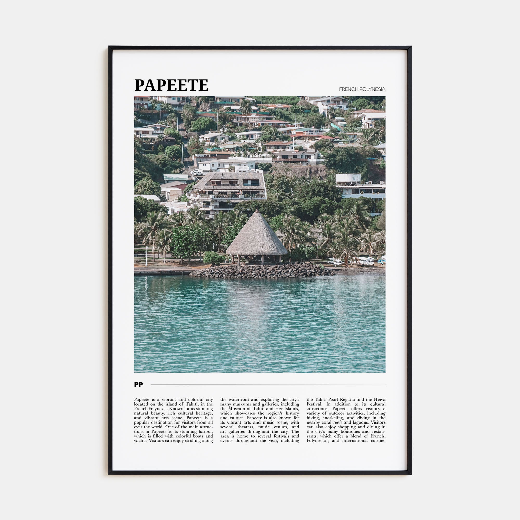 Papeete Travel Color Poster