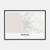 Paphos Map Landscape Poster
