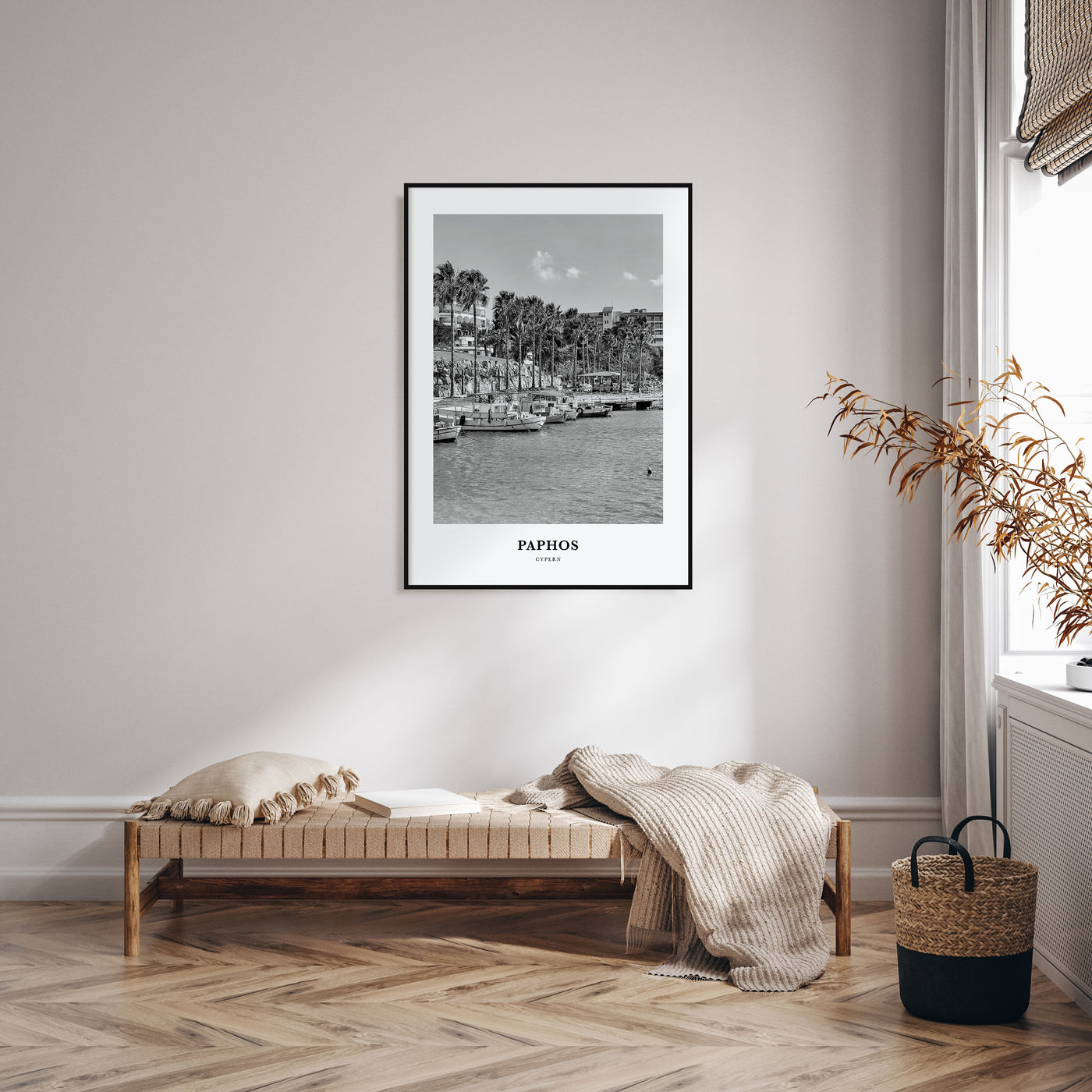 Paphos Portrait B&W Poster