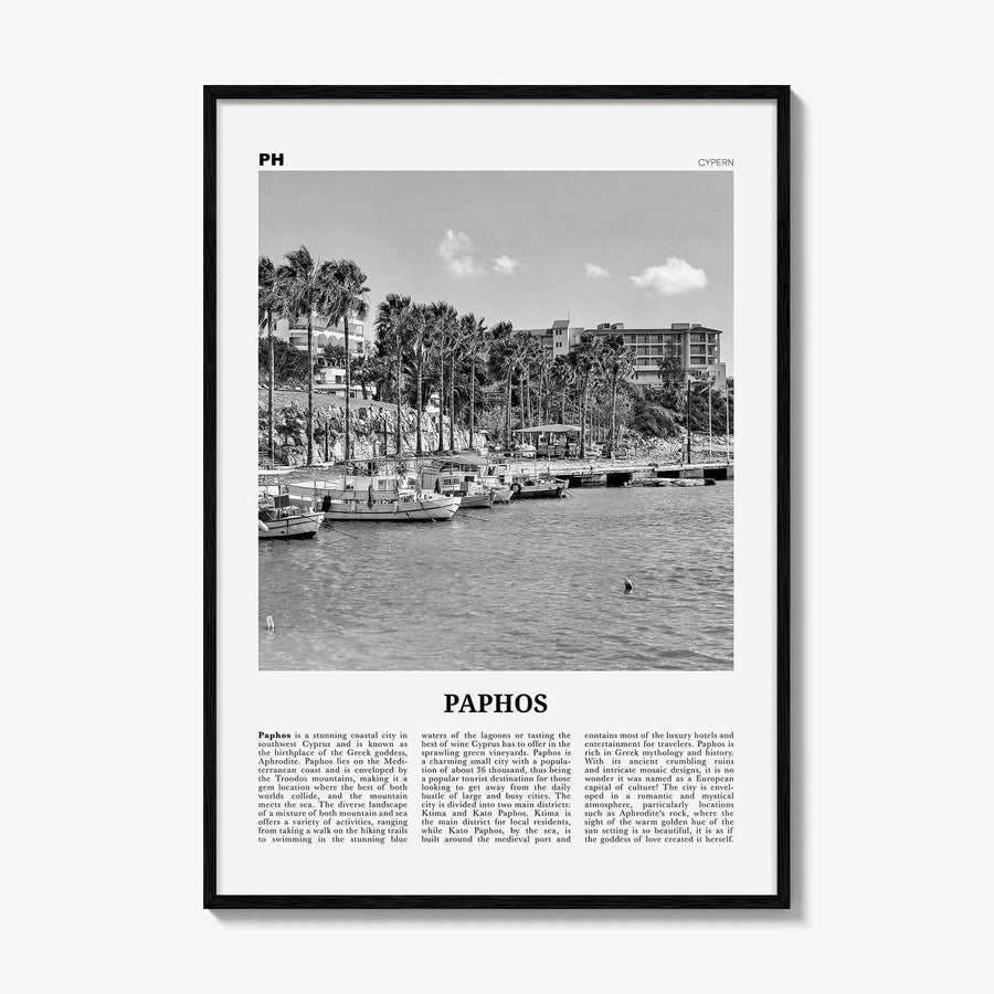 Paphos Print Black and White, Paphos Wall Art, Paphos Poster, Paphos Photo, Paphos Wall Décor, Πάφος, Baf, Cyprus, Pafos