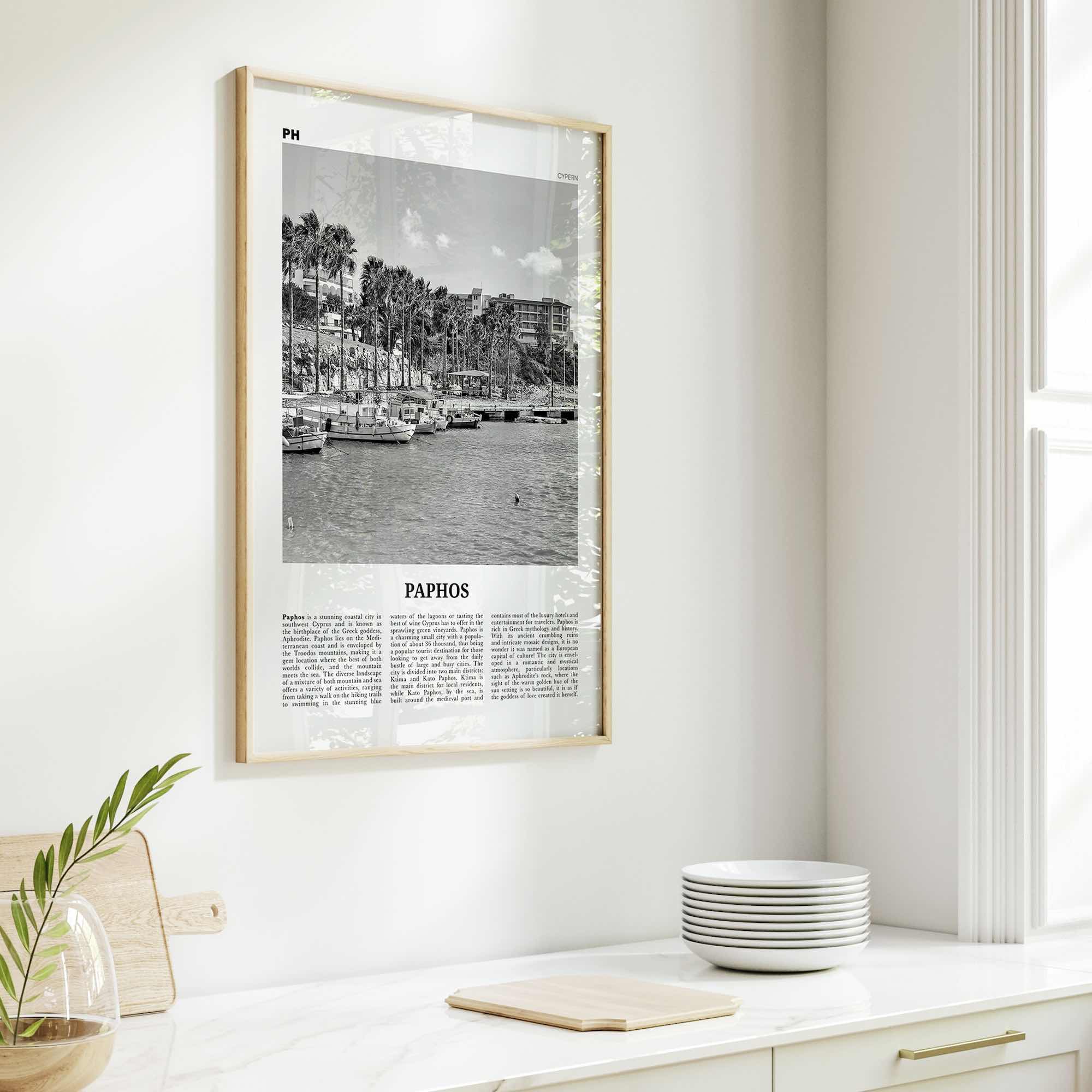 Paphos Print Black and White, Paphos Wall Art, Paphos Poster, Paphos Photo, Paphos Wall Décor, Πάφος, Baf, Cyprus, Pafos