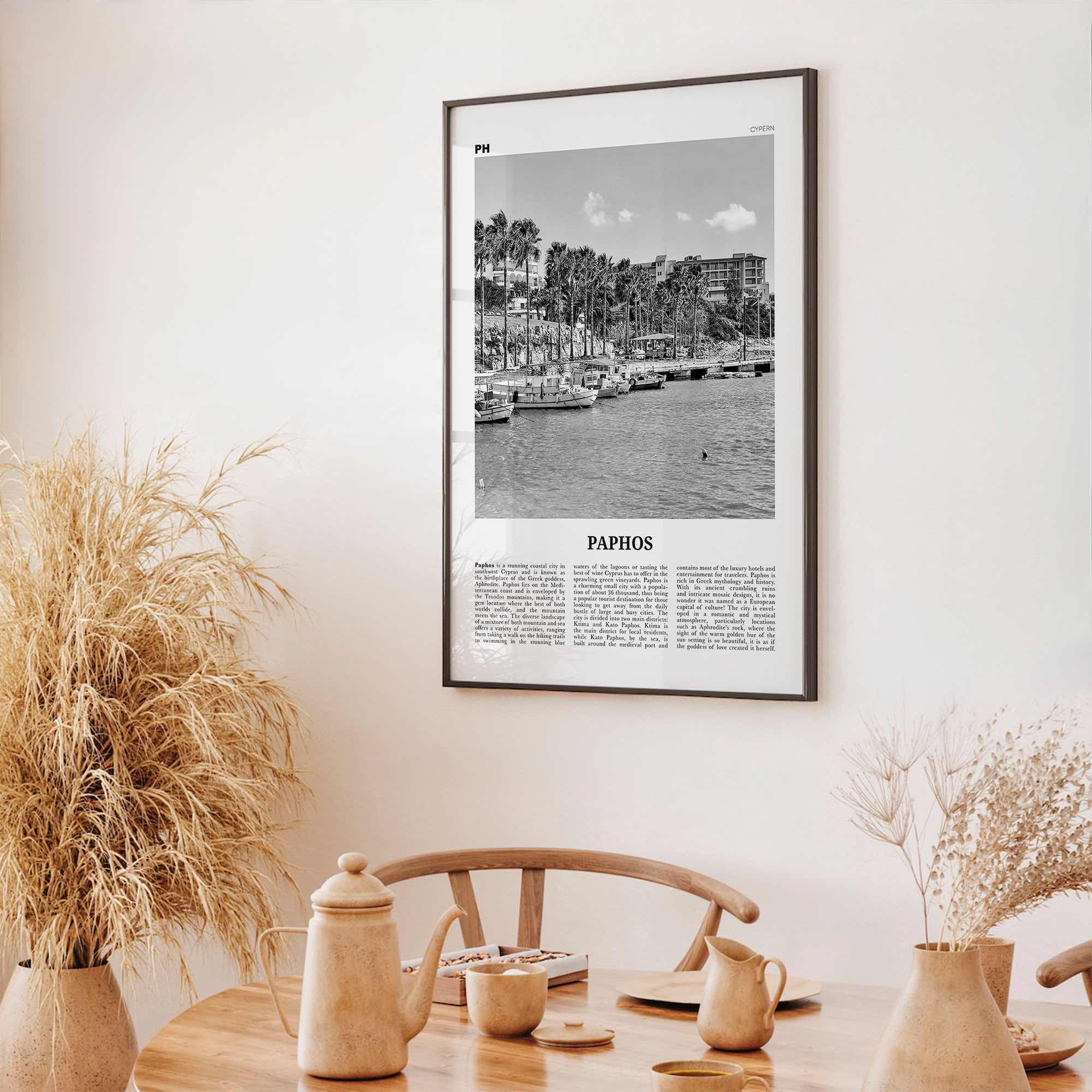 Paphos Print Black and White, Paphos Wall Art, Paphos Poster, Paphos Photo, Paphos Wall Décor, Πάφος, Baf, Cyprus, Pafos