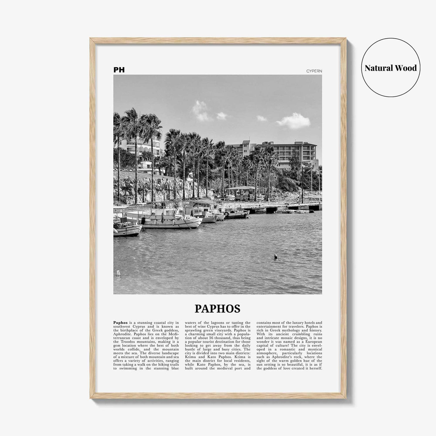 Paphos Print Black and White, Paphos Wall Art, Paphos Poster, Paphos Photo, Paphos Wall Décor, Πάφος, Baf, Cyprus, Pafos