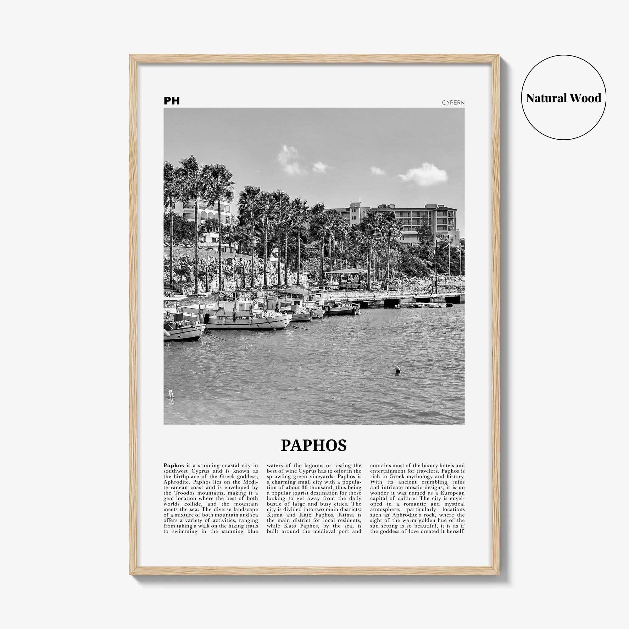 Paphos Print Black and White, Paphos Wall Art, Paphos Poster, Paphos Photo, Paphos Wall Décor, Πάφος, Baf, Cyprus, Pafos