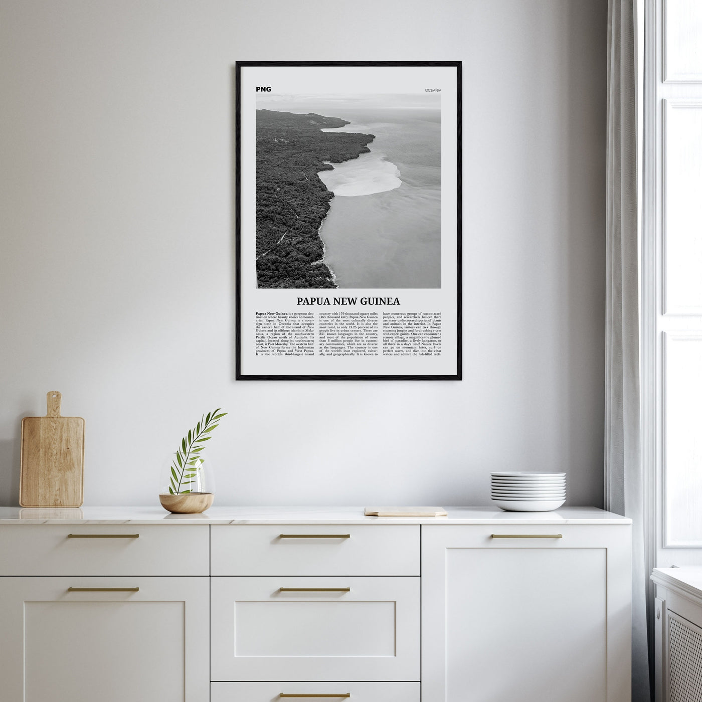 Papua New Guinea Travel B&W Poster