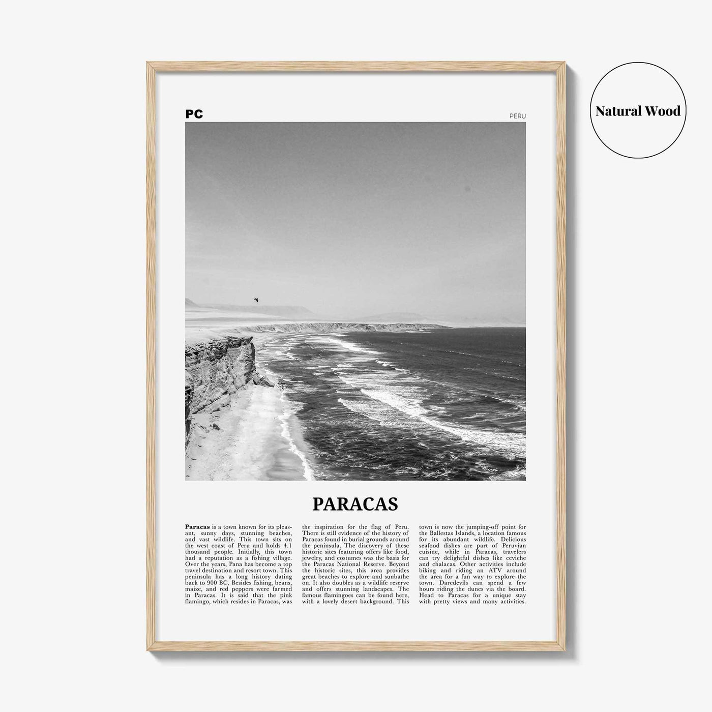 Paracas Print Black and White, Paracas Wall Art, Paracas Poster, Paracas Photo, Paracas Wall Décor, Paracas Map, Peru