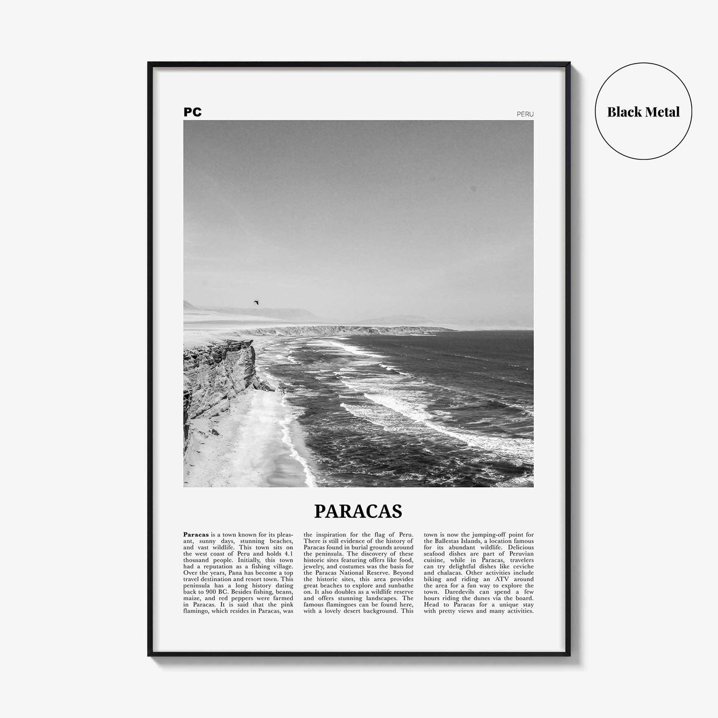 Paracas Print Black and White, Paracas Wall Art, Paracas Poster, Paracas Photo, Paracas Wall Décor, Paracas Map, Peru