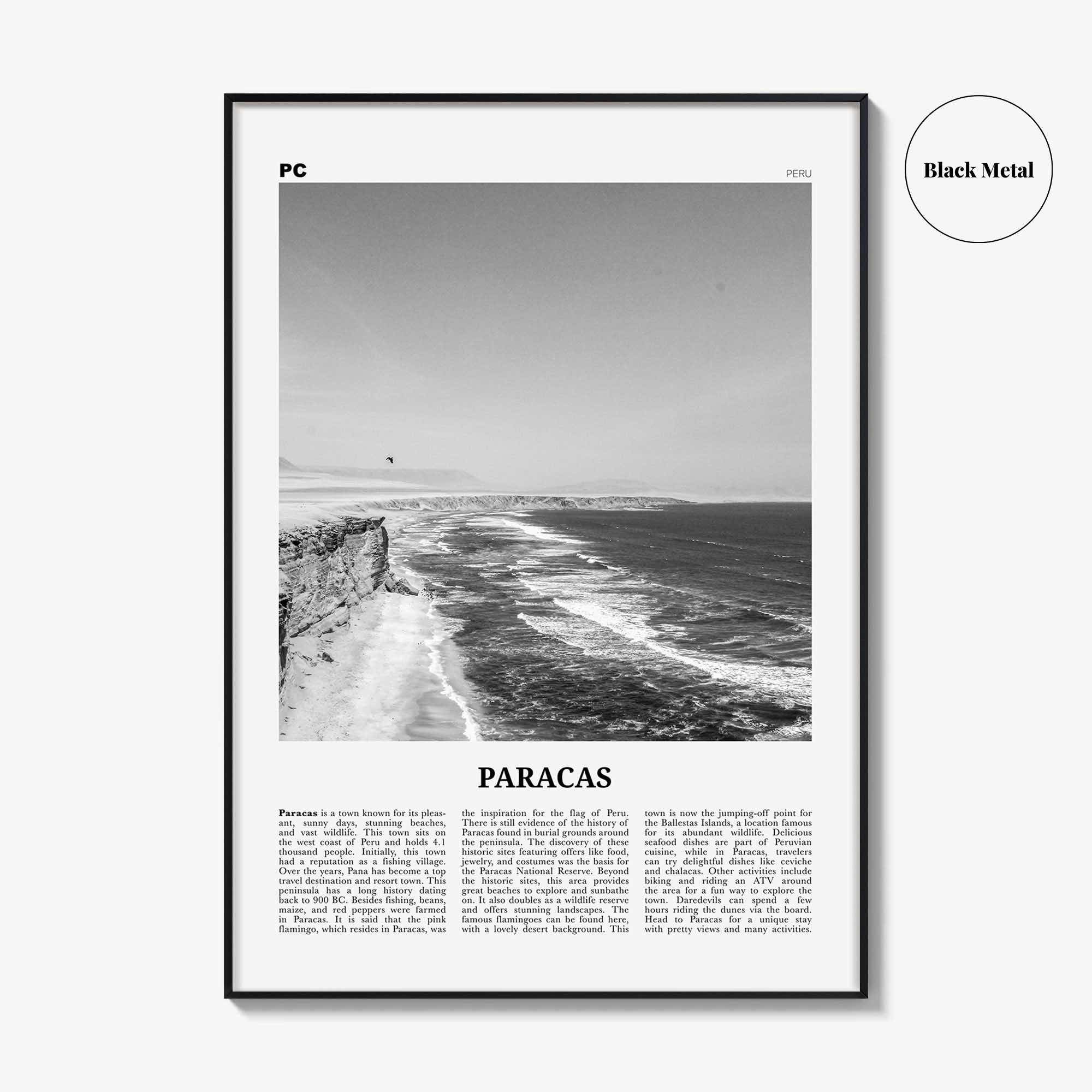 Paracas Print Black and White, Paracas Wall Art, Paracas Poster, Paracas Photo, Paracas Wall Décor, Paracas Map, Peru