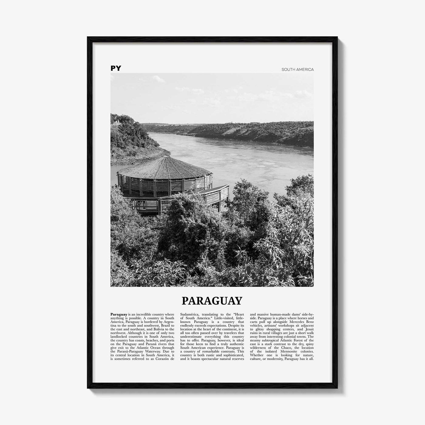 Paraguay Print Black and White No 1, Paraguay Wall Art, Paraguay Poster, Paraguay Photo, Paraguay Wall Decor, Asunción, South America